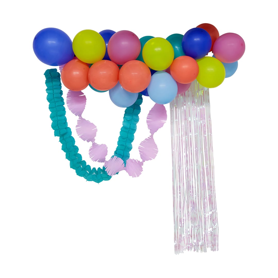 29 Piece Brights Balloon Garland with Streamers & Tassels Kmart