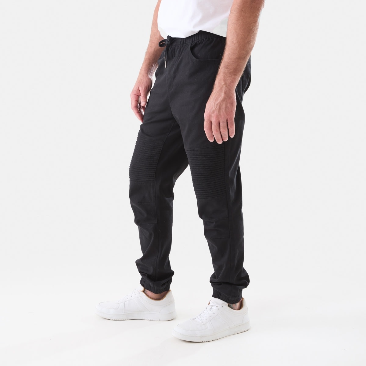 Elastic Waist Moto Joggers - Kmart