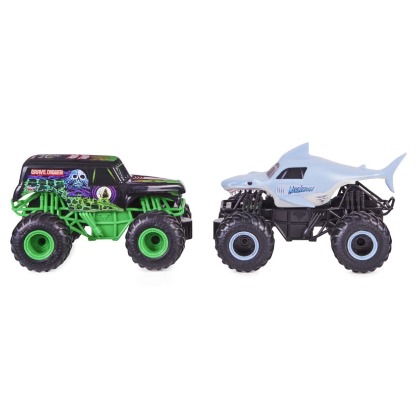 2 Pack Monster Jam Full Function Remote Control 2.4GHz Grave Digger vs