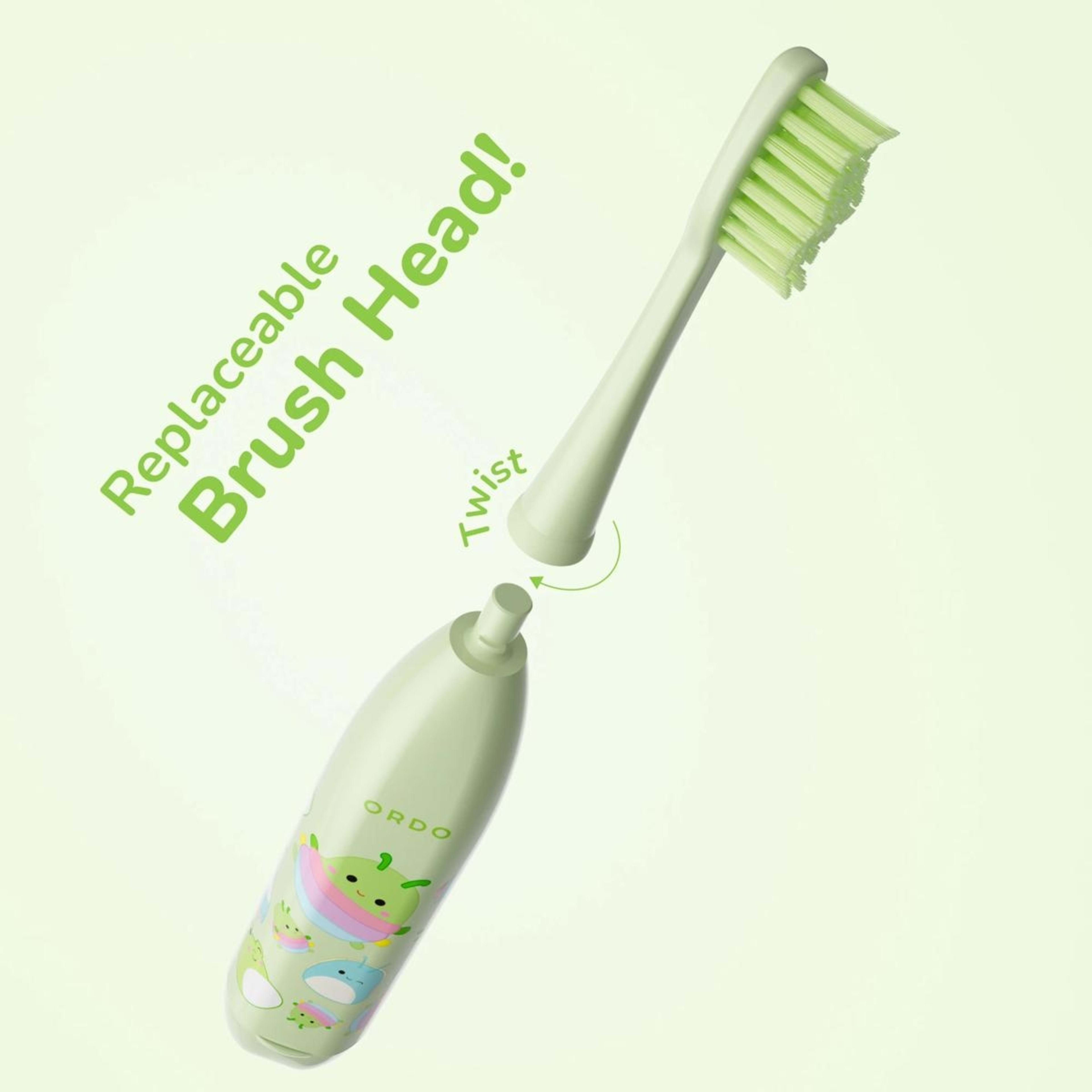4 Original Squishmallows Ordo Sonic Kids Battery Toothbrush - Rutabaga, 4 of 8