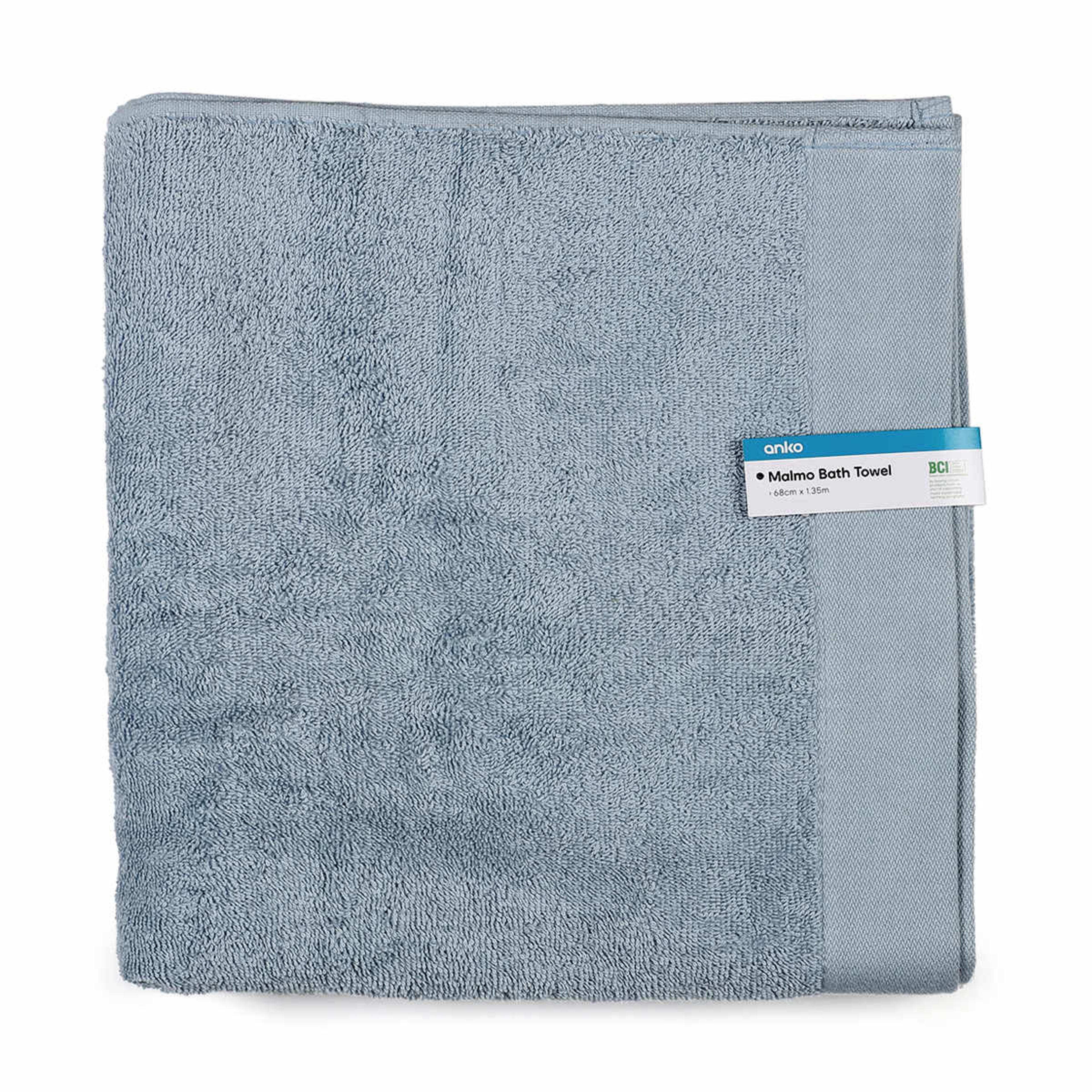 Malmo Cotton Bath Towel Blue Kmart