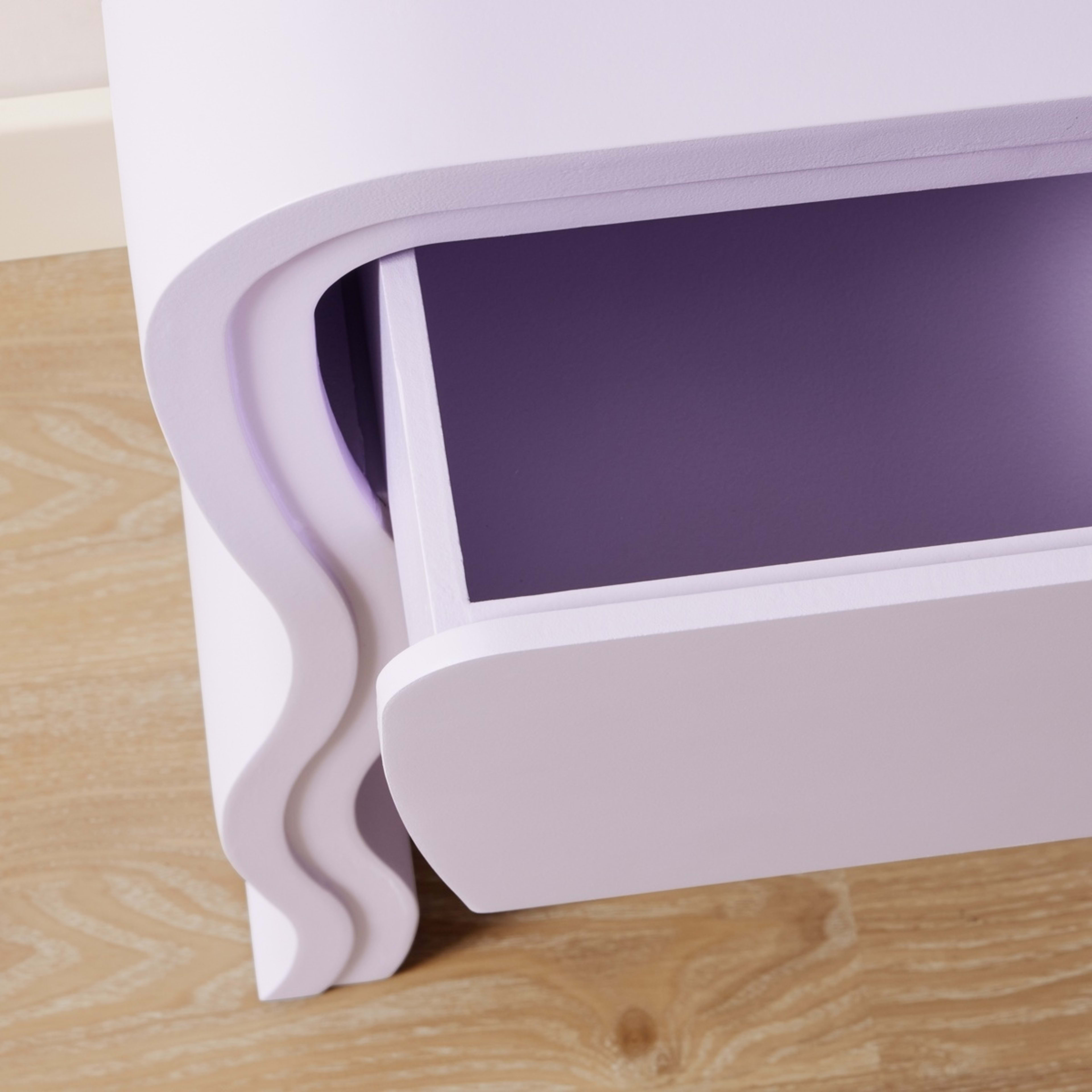 6 Wavy Bedside Table - Lilac, 6 of 6