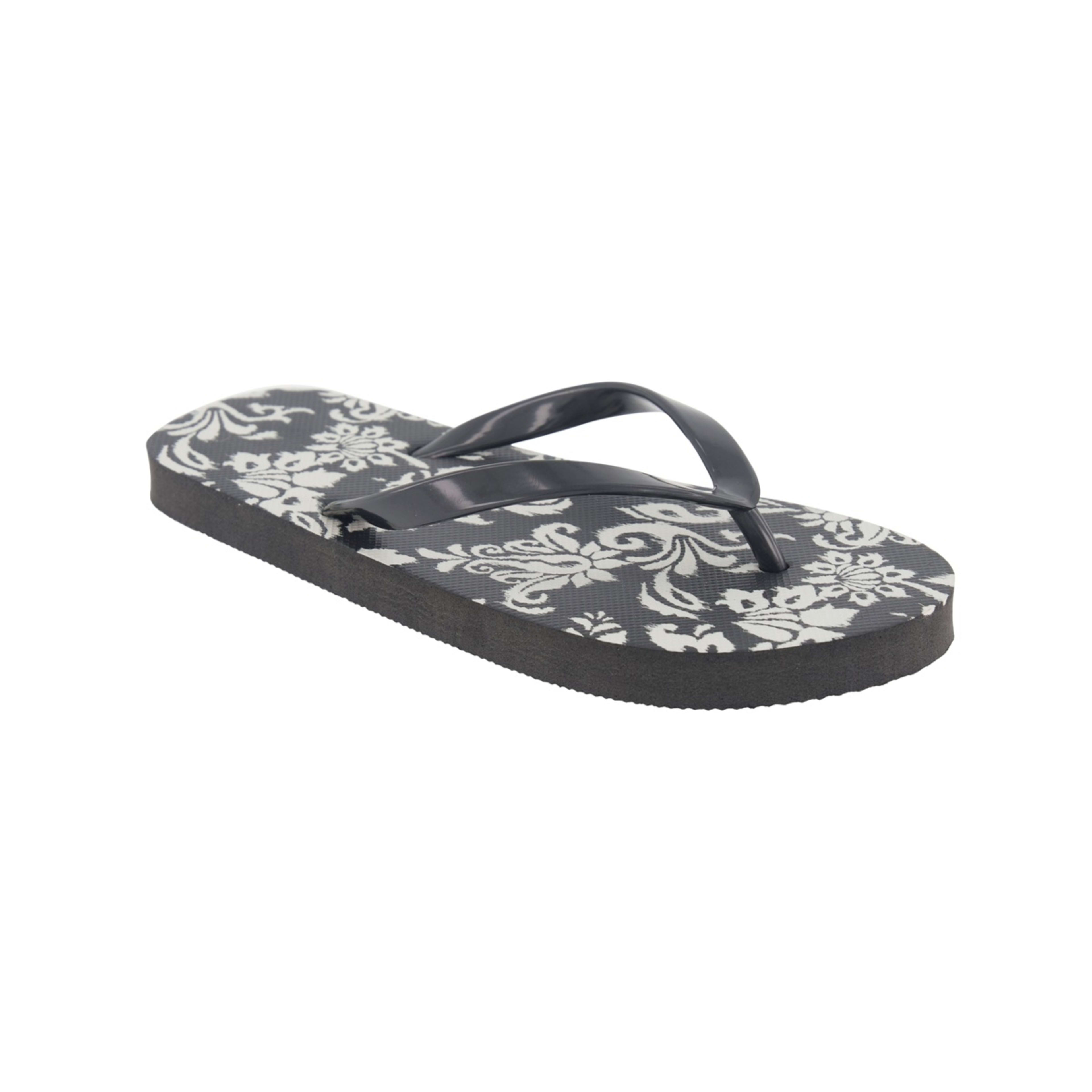 1 Printed Recycled Beach Thongs Floral Ikat Black Ftw, 1 of 3