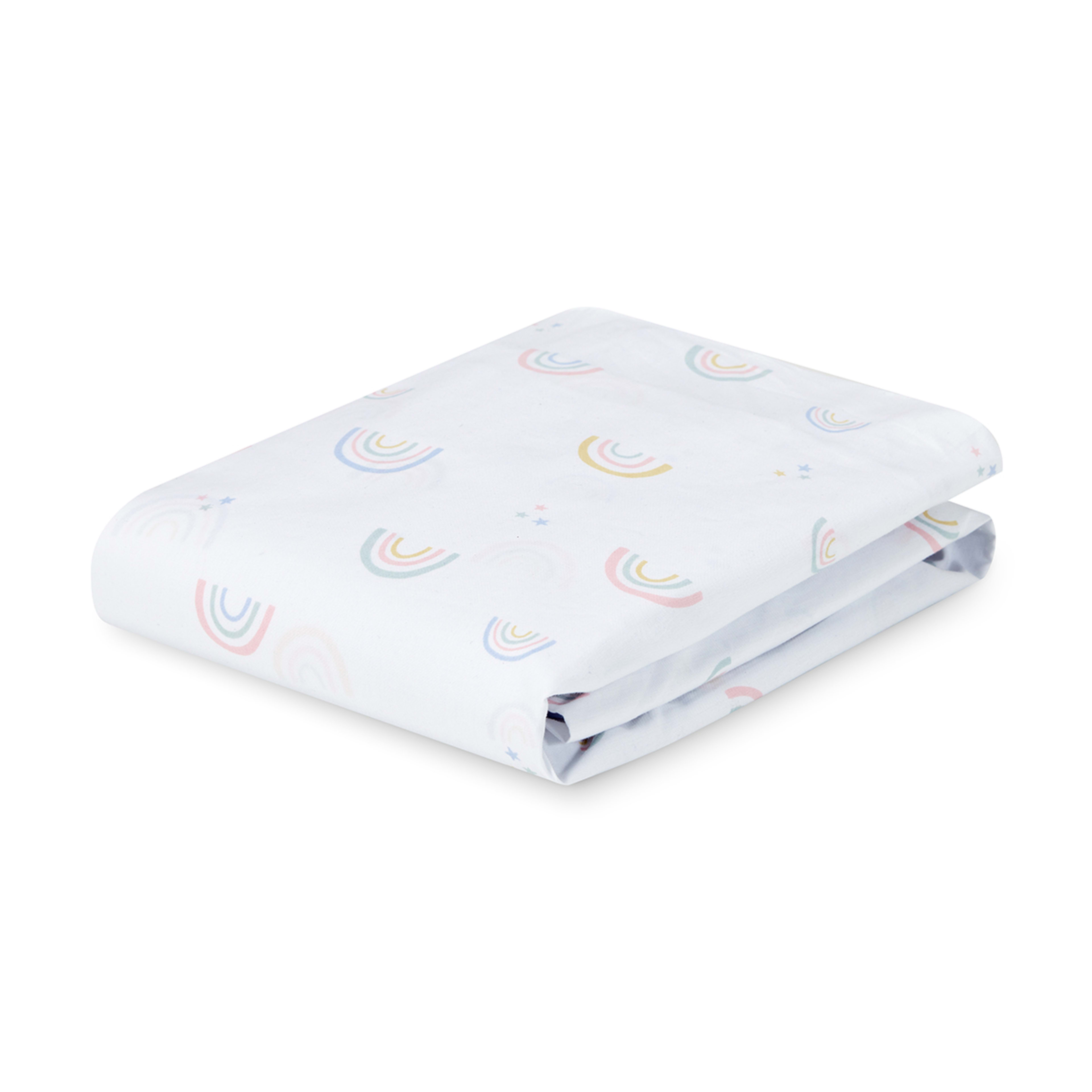 2 Pack Organic Cotton Fitted Cot Sheets Rainbow Kmart NZ