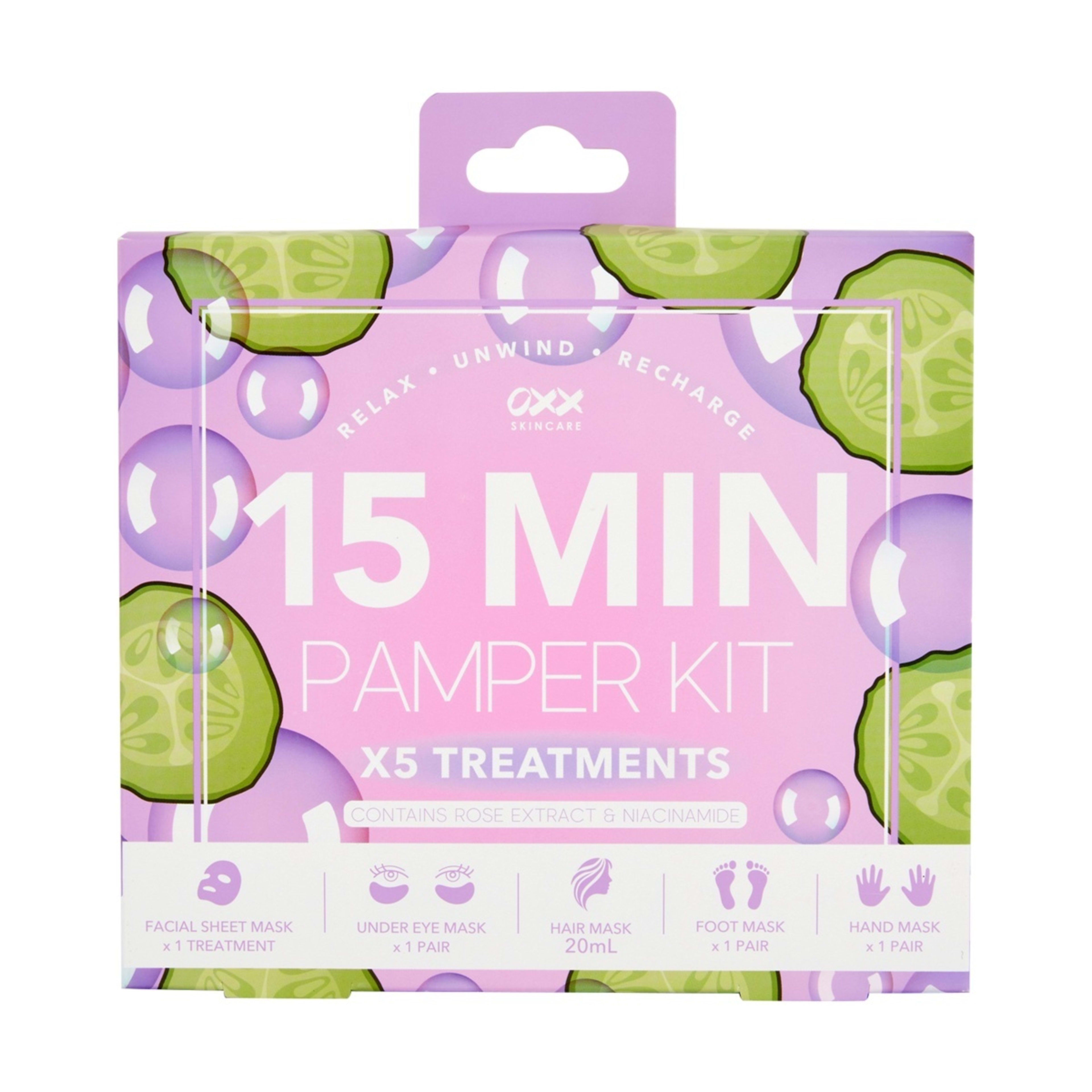 1 OXX Skincare 15 Minute Pamper Kit - Rose Extract and Niacinamide