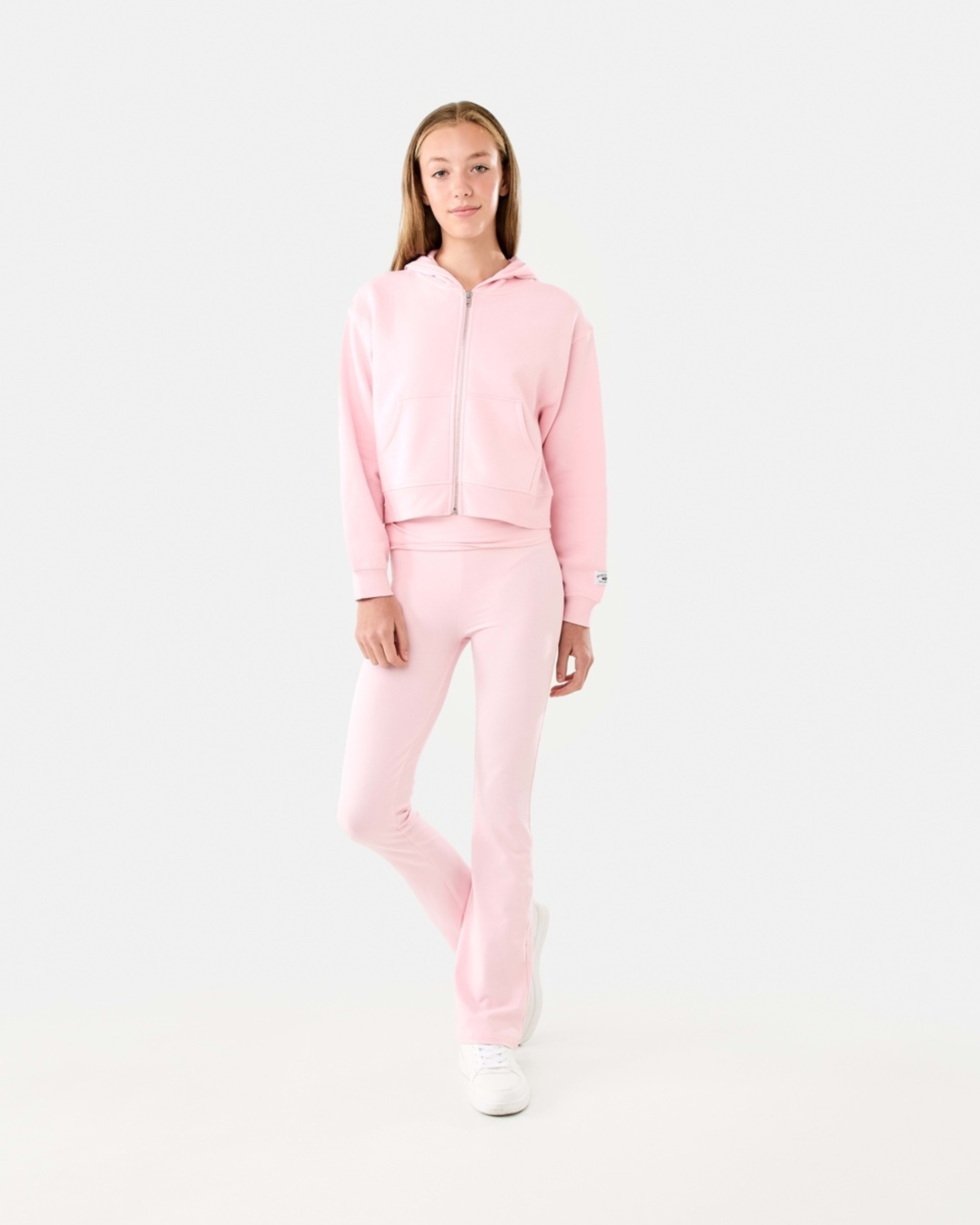 7 Cropped Zip Through Hoodie Pearl Pink, 7 of 10