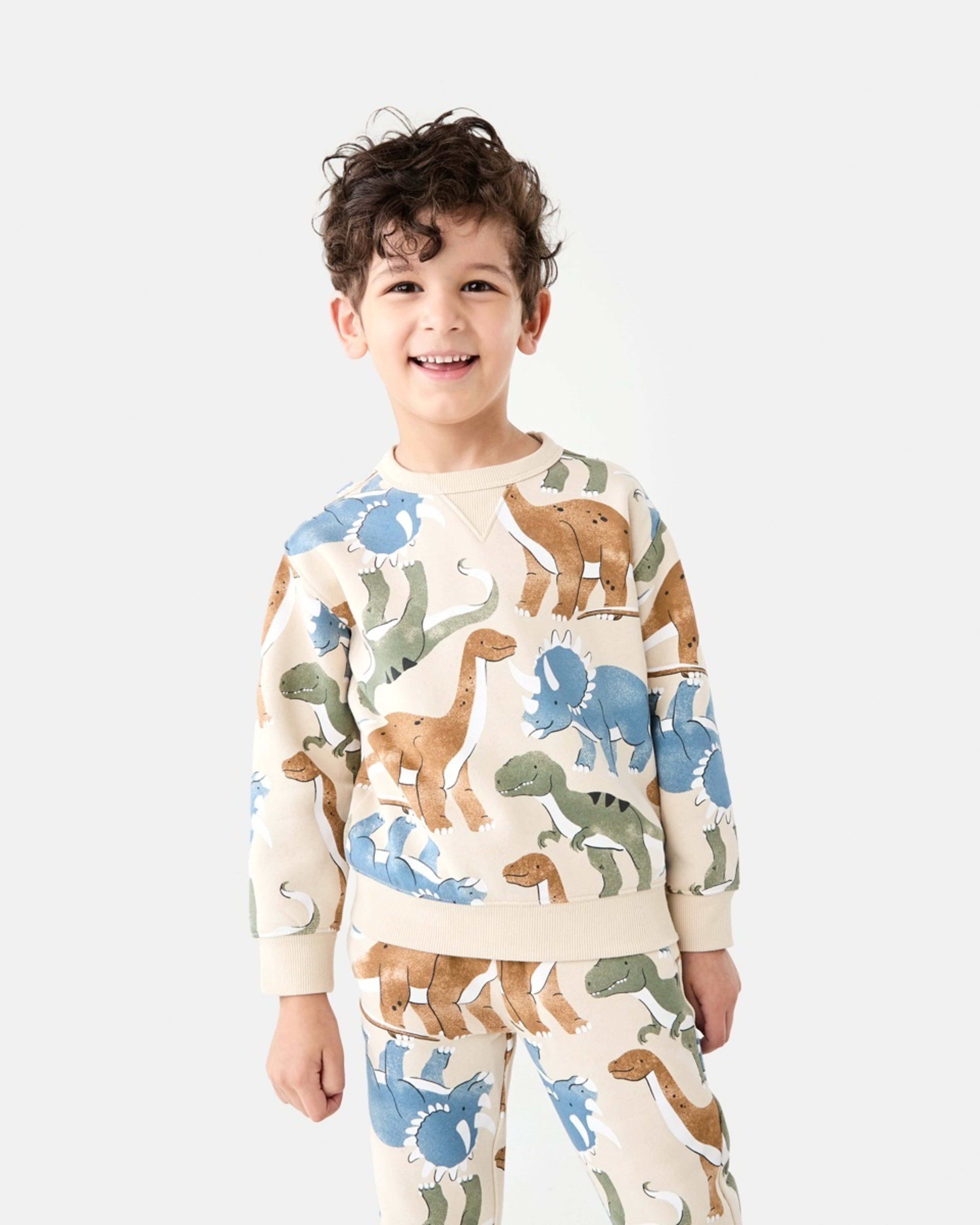 1 All Over Print Crew Neck Sweatshirt Bge Dino, 1 of 9