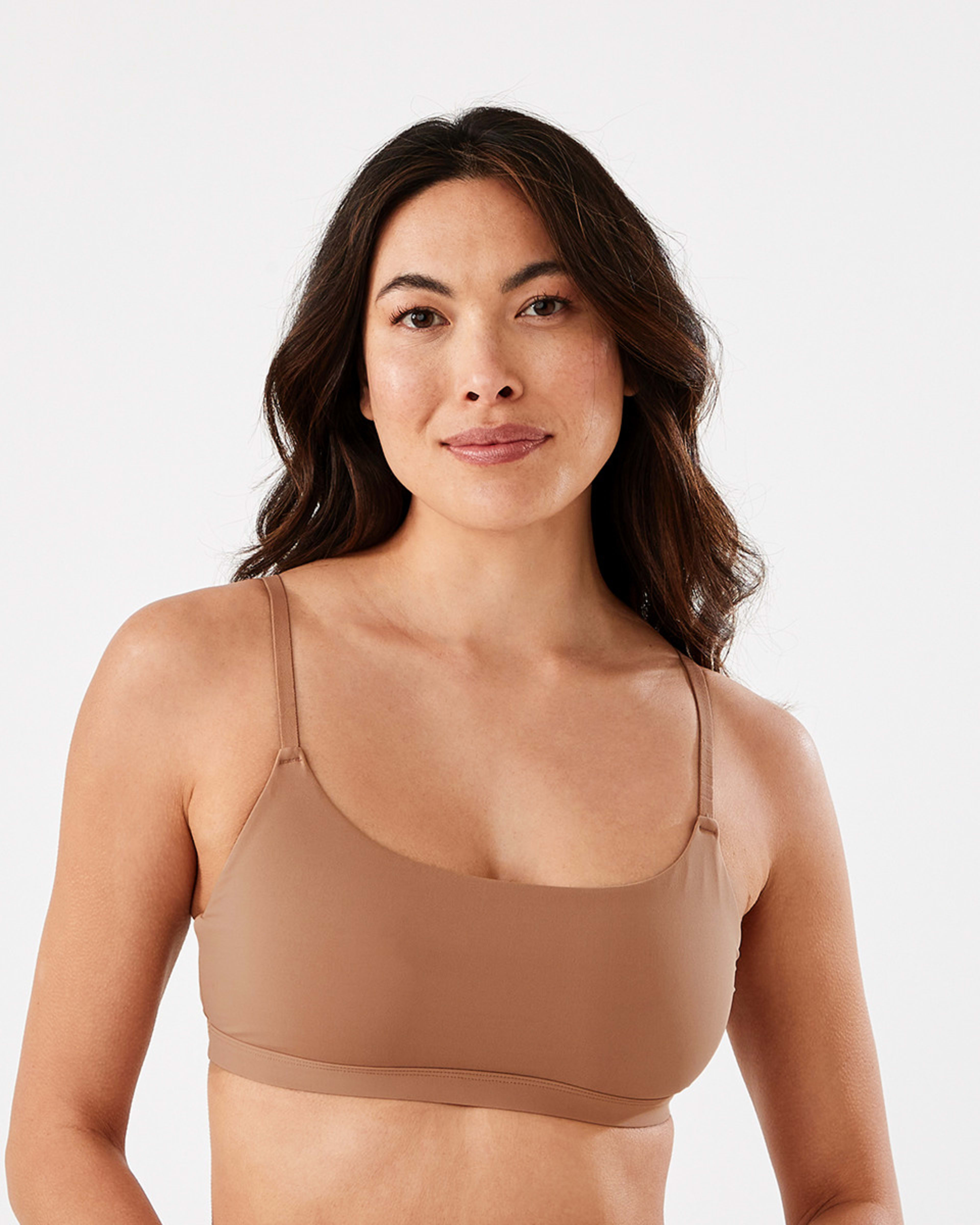 1 Scoop Neck Crop Bra Clay Beige