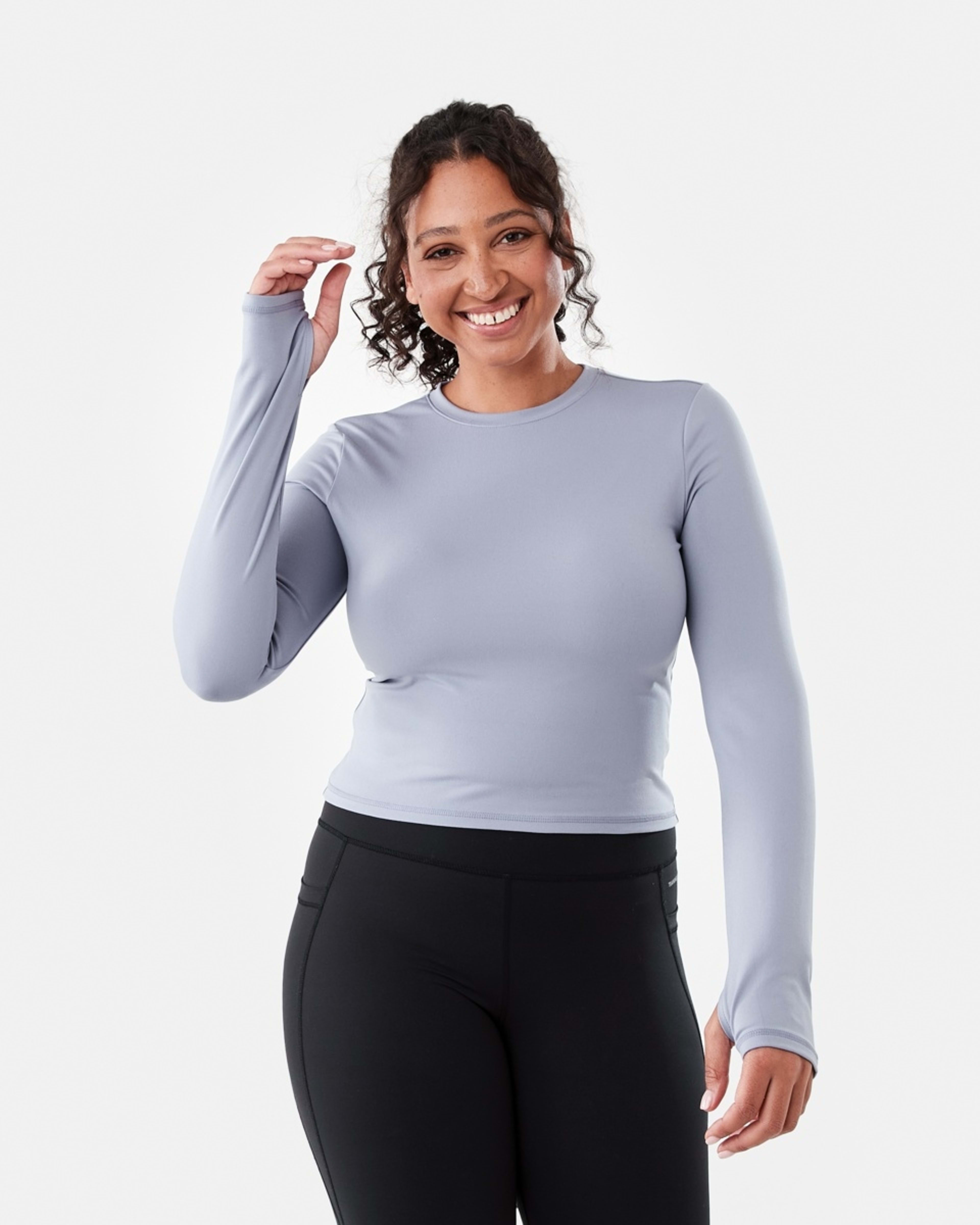 1 Active Womens Long Sleeve Ultrasoft Top Pur Muted, 1 of 6