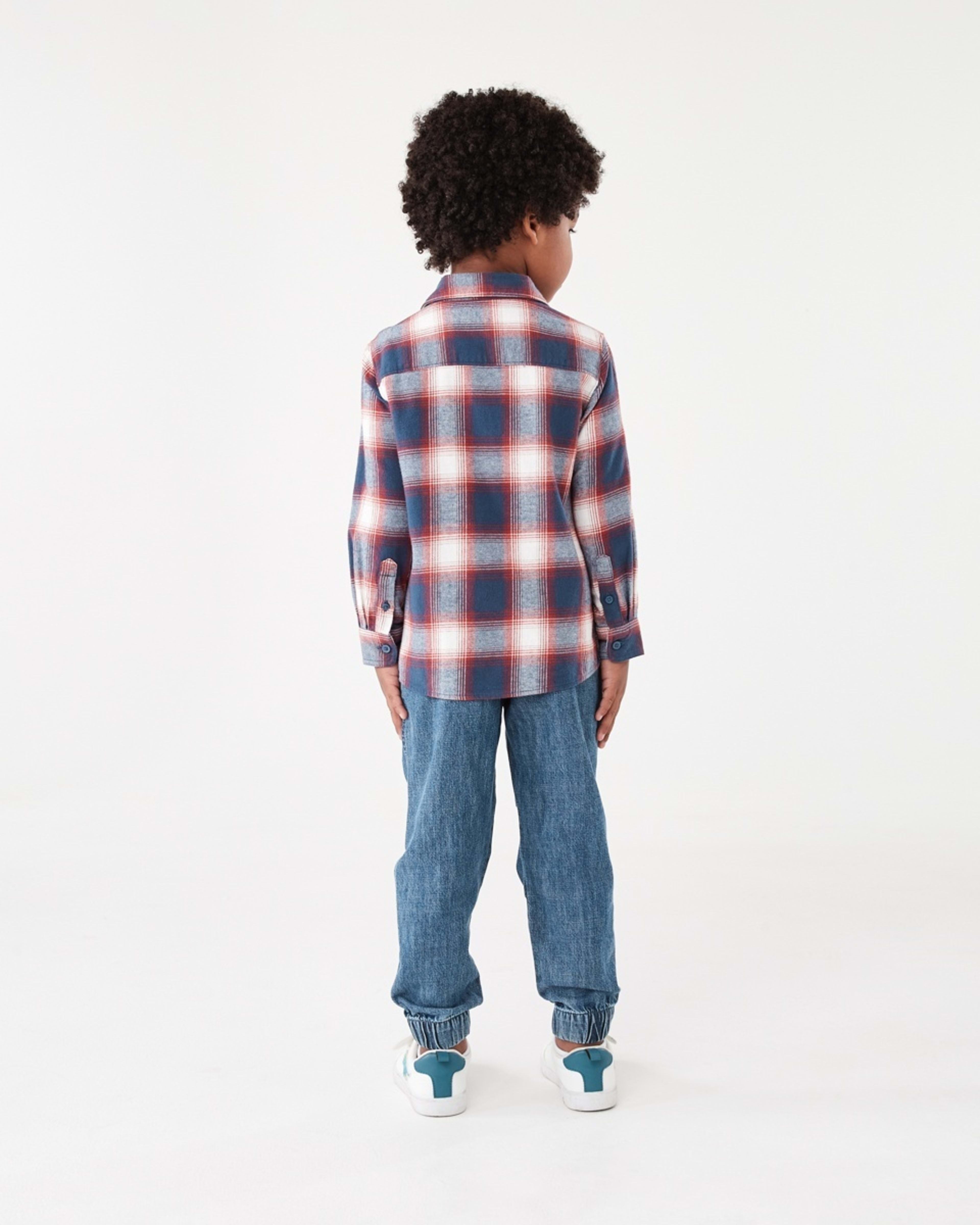 7 Yarn Dyed Flannel Shirt Blu Check, 7 of 9
