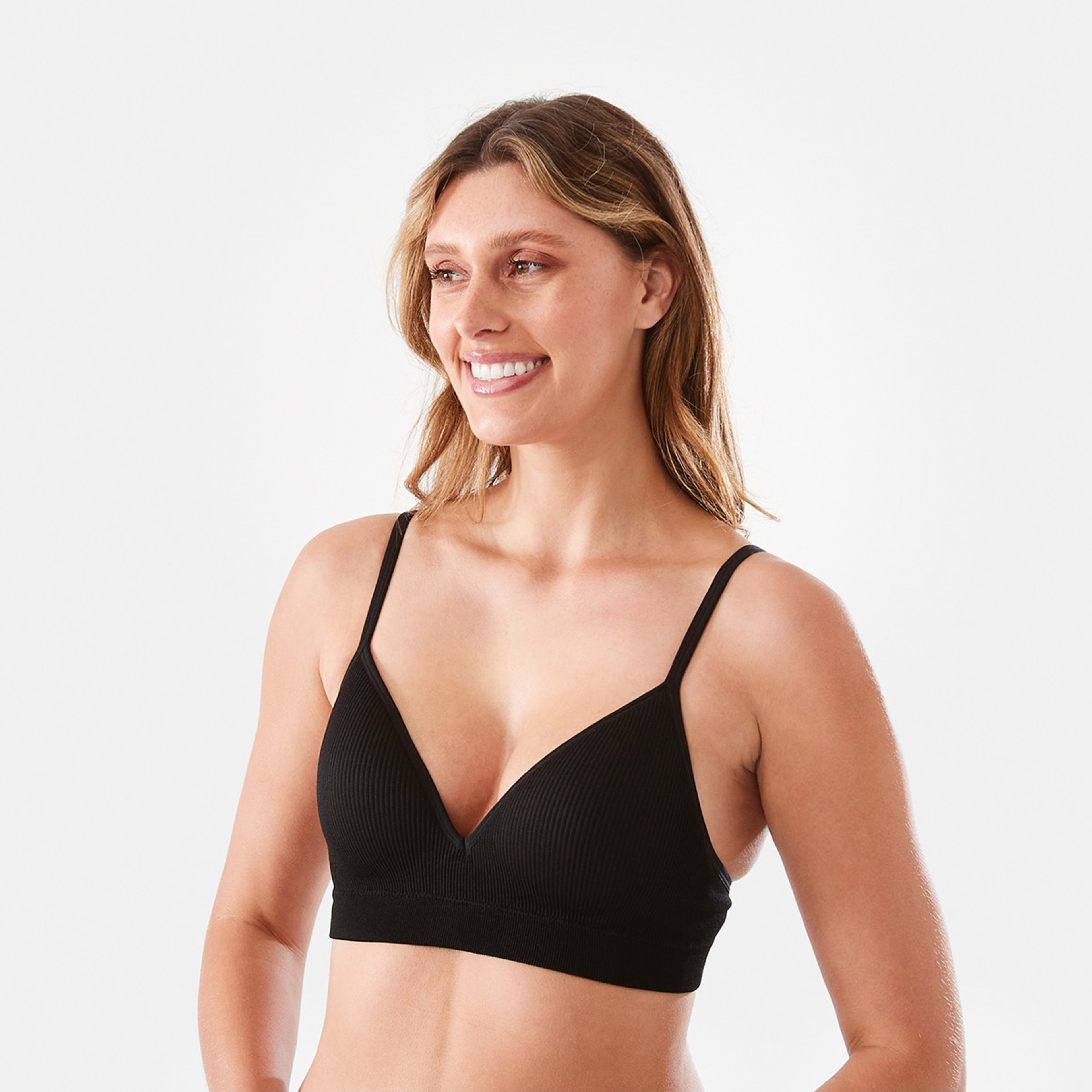 2 Seamfree Rib T-shirt Bra Black, 2 of 6