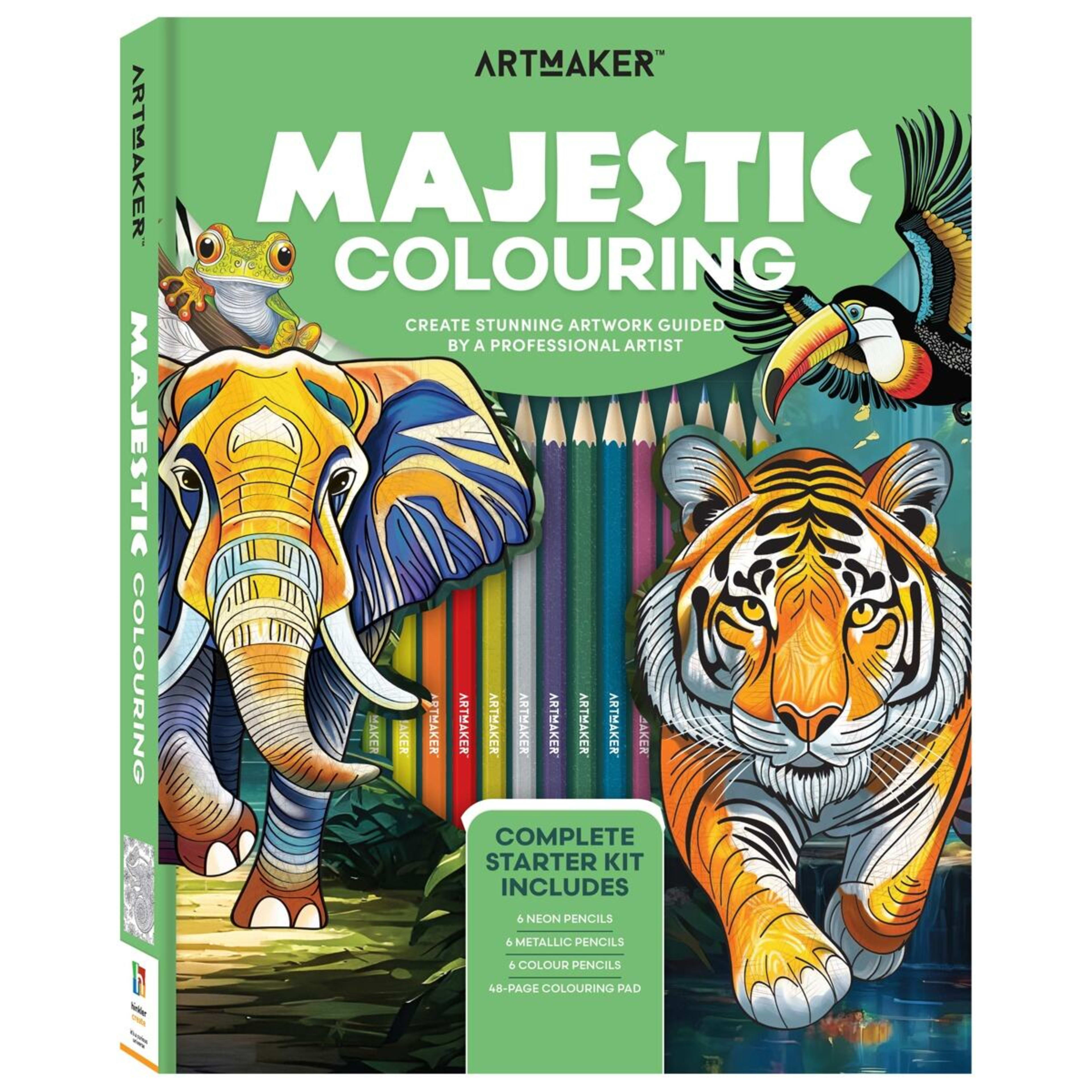 1 Art Maker Majestic Colouring Complete Starter Kit - Book, 1 of 5