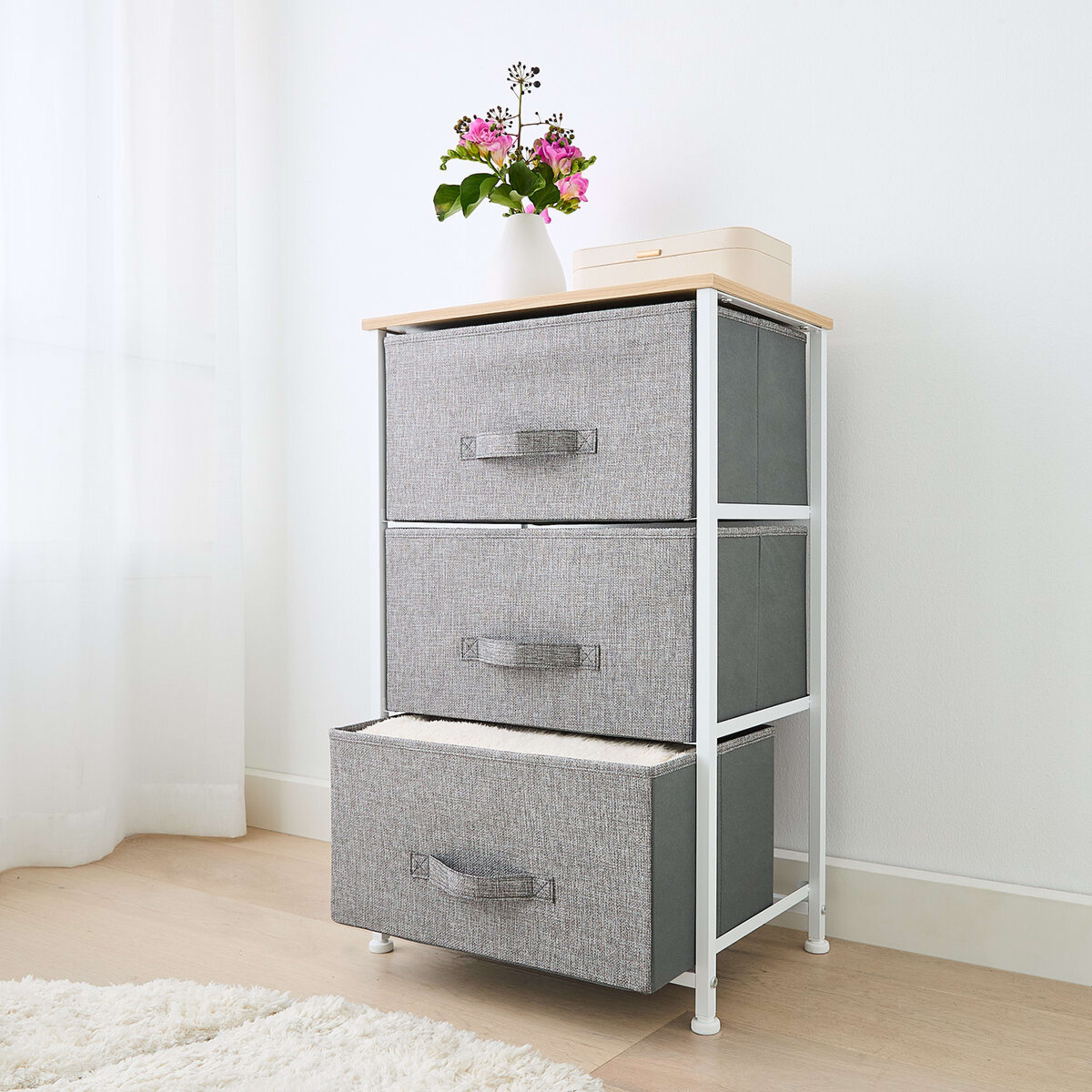1 3 Drawer Chest - Grey