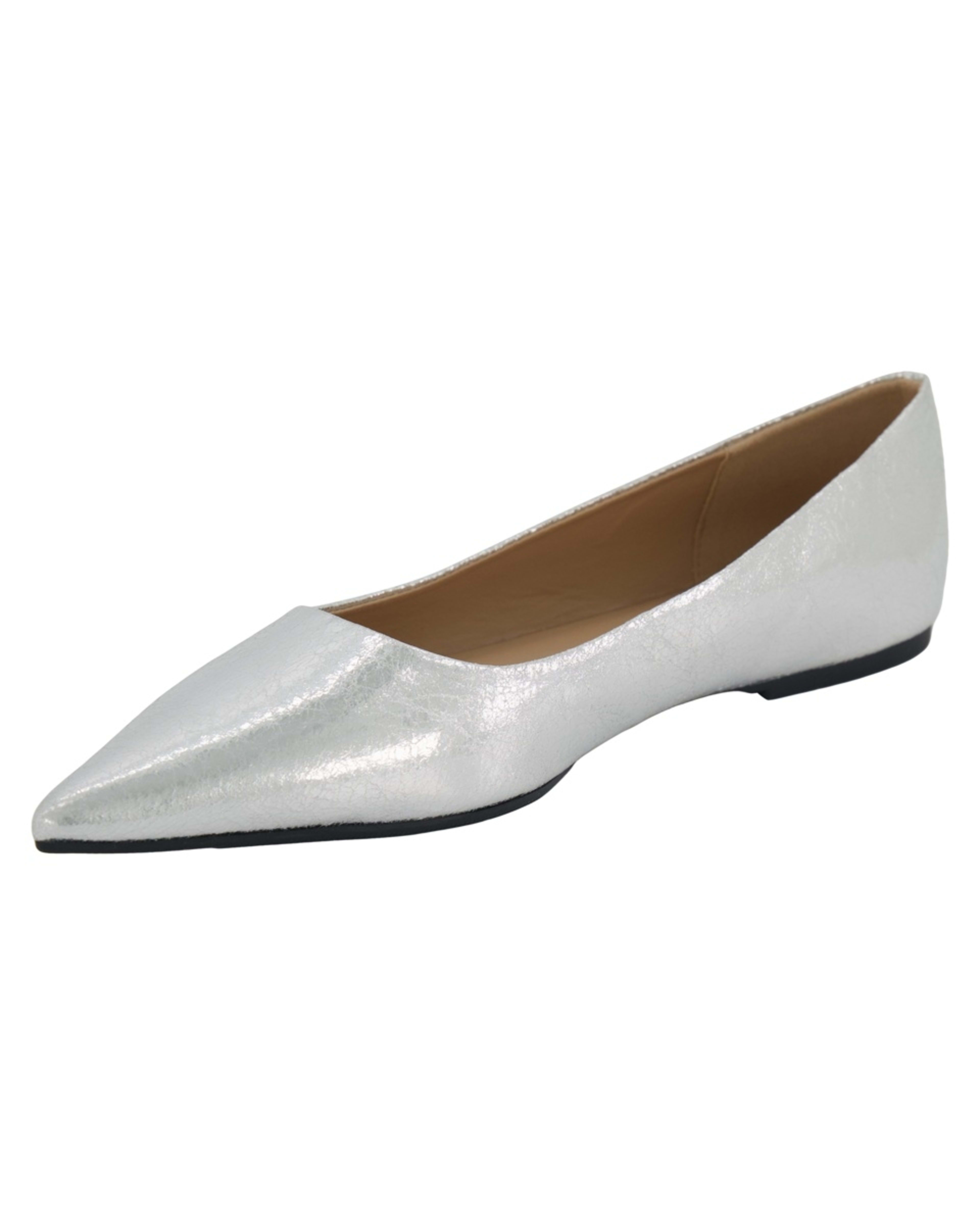 3 Pointed Toe Flats Silver, 3 of 5