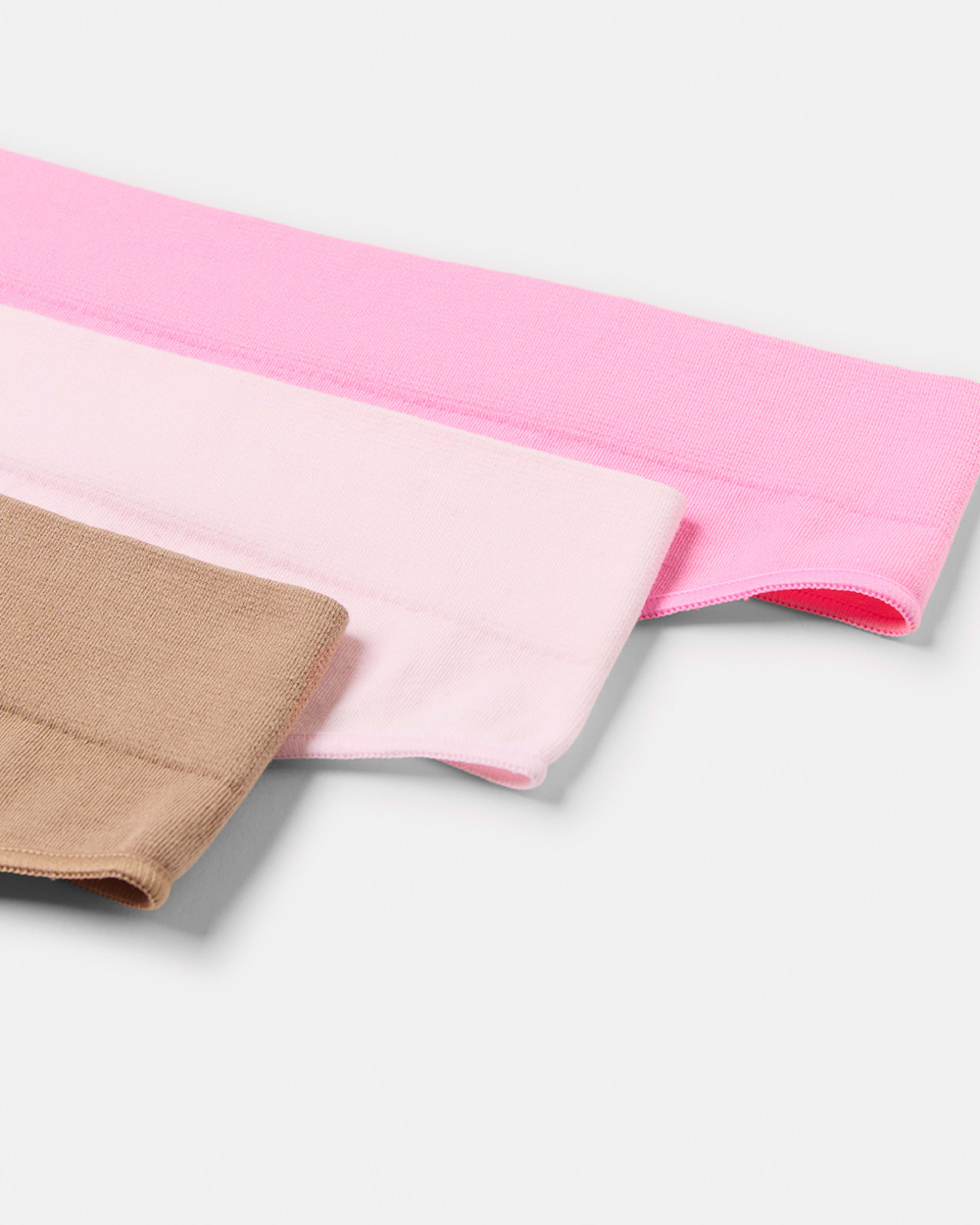 3 3 Pack Seamfree Cotton G-String Briefs BALLERINA, SACHET PINK, SOFT CLAY, 3 of 8
