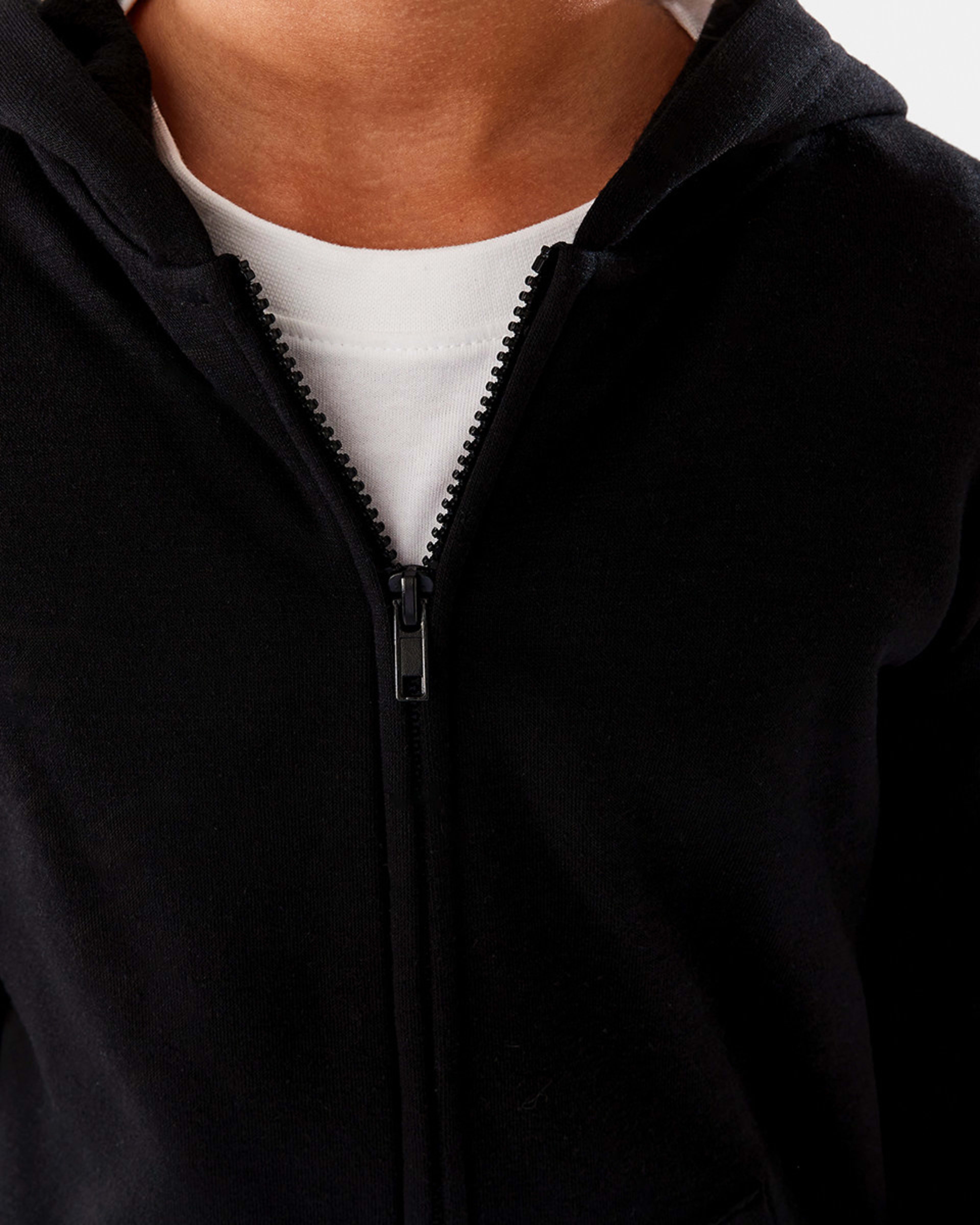 5 Basic Zip Through Hoodie Black, 5 of 10