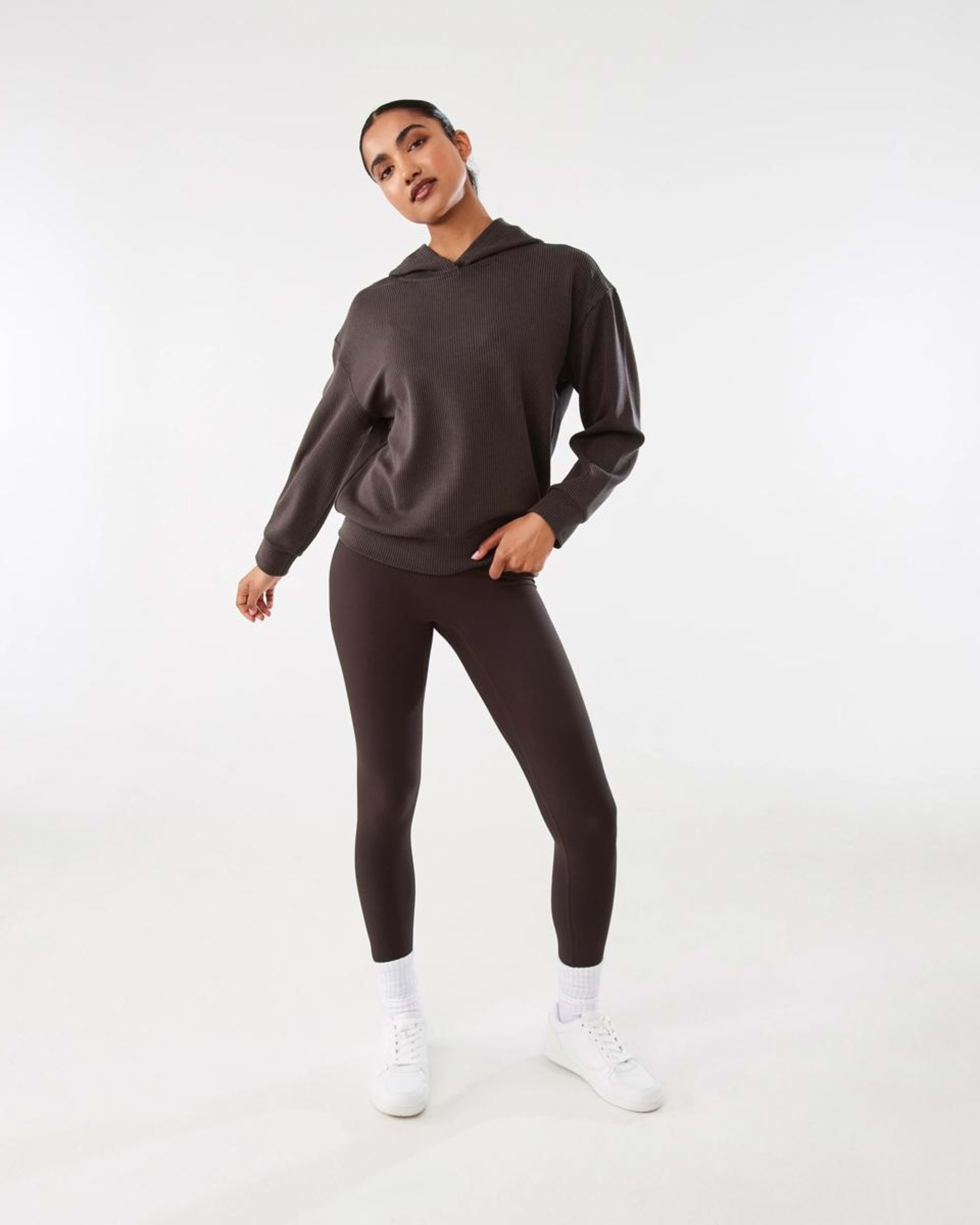 2 Active Womens Rib Leggings TUSCAN BROWN, 2 of 5