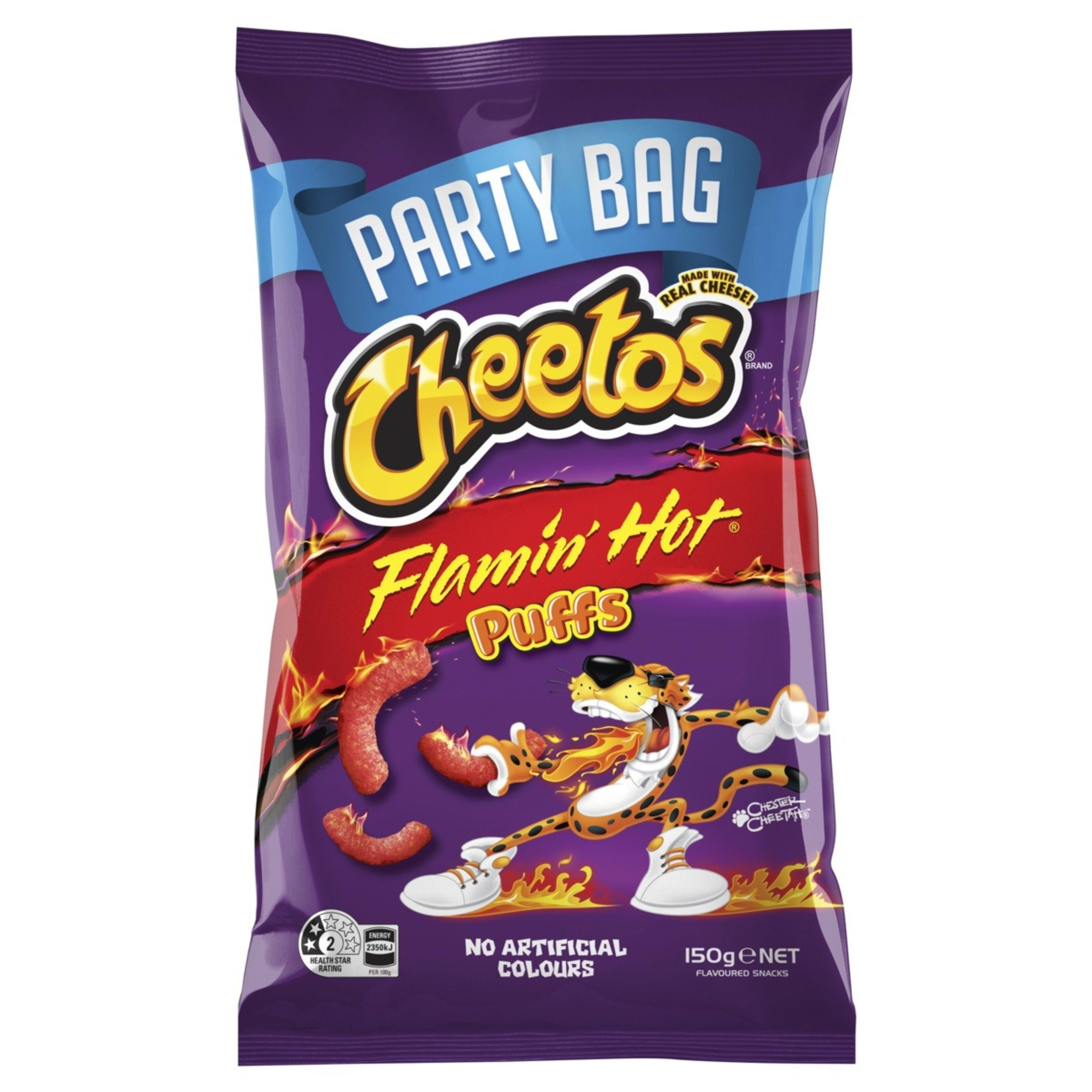 Cheetos Flamin Hot Puffs Party Bag 150g Kmart