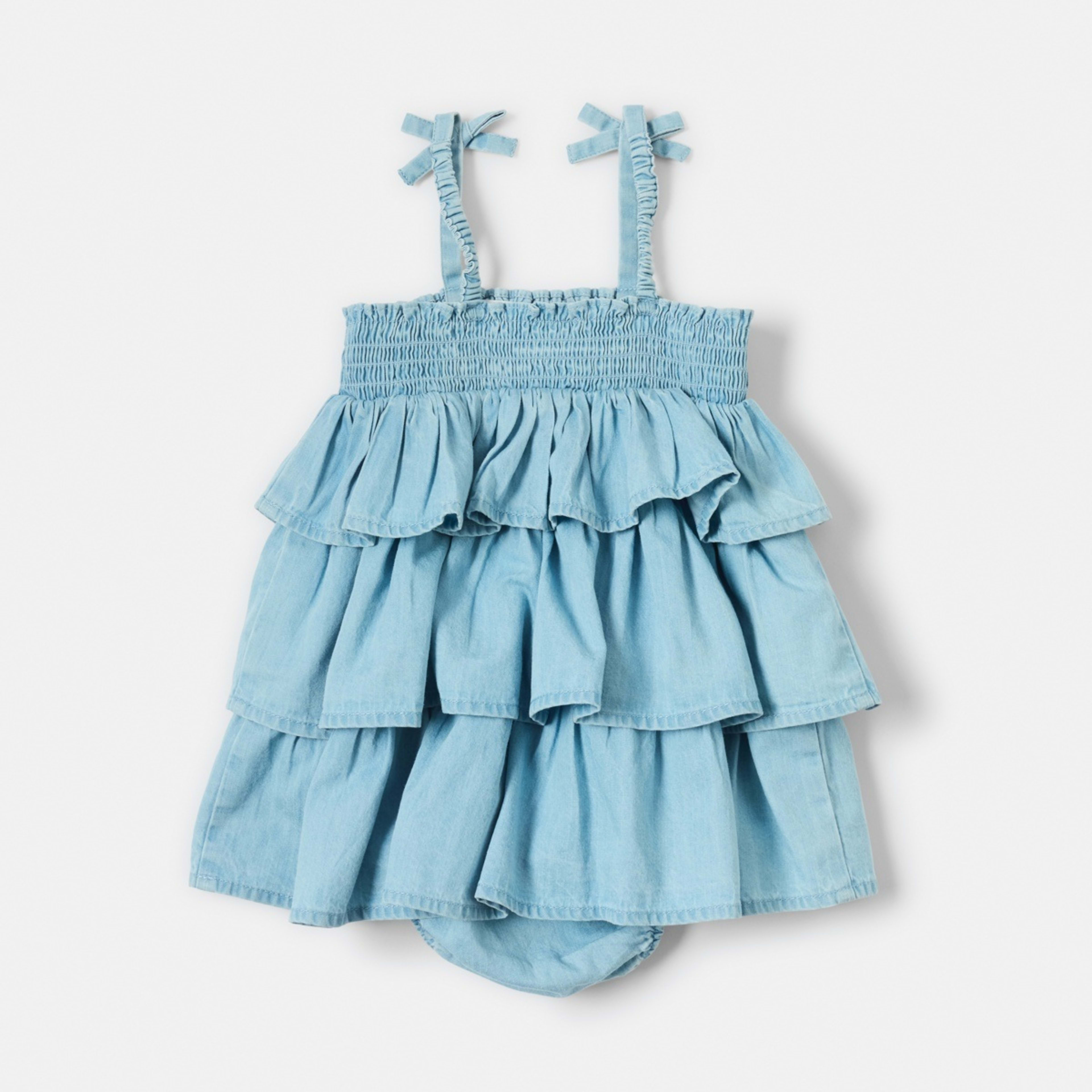 2 Frill Romper Chambray, 2 of 3