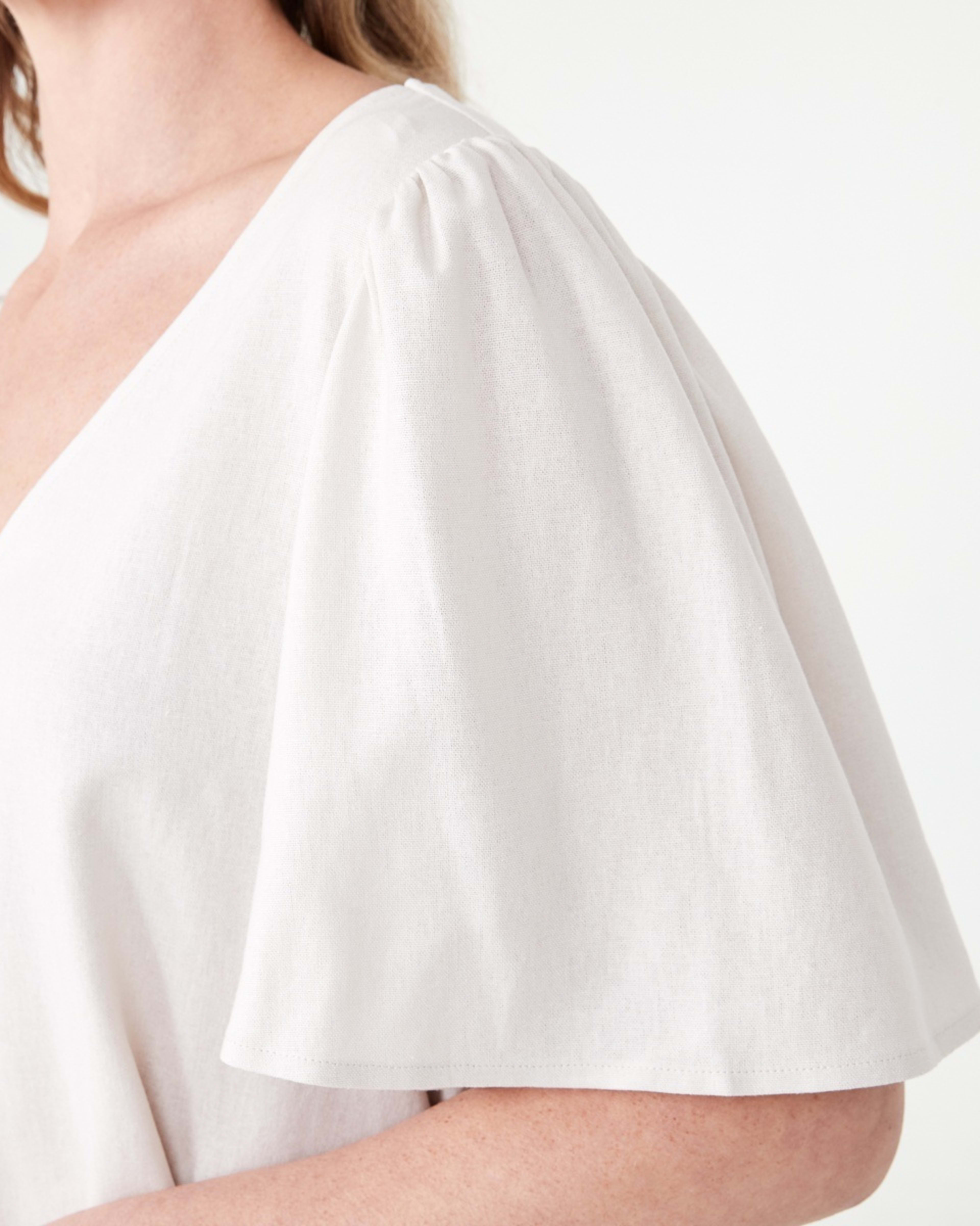 6 Short Sleeve Flutter Top NATURAL BEIGE, 6 of 6