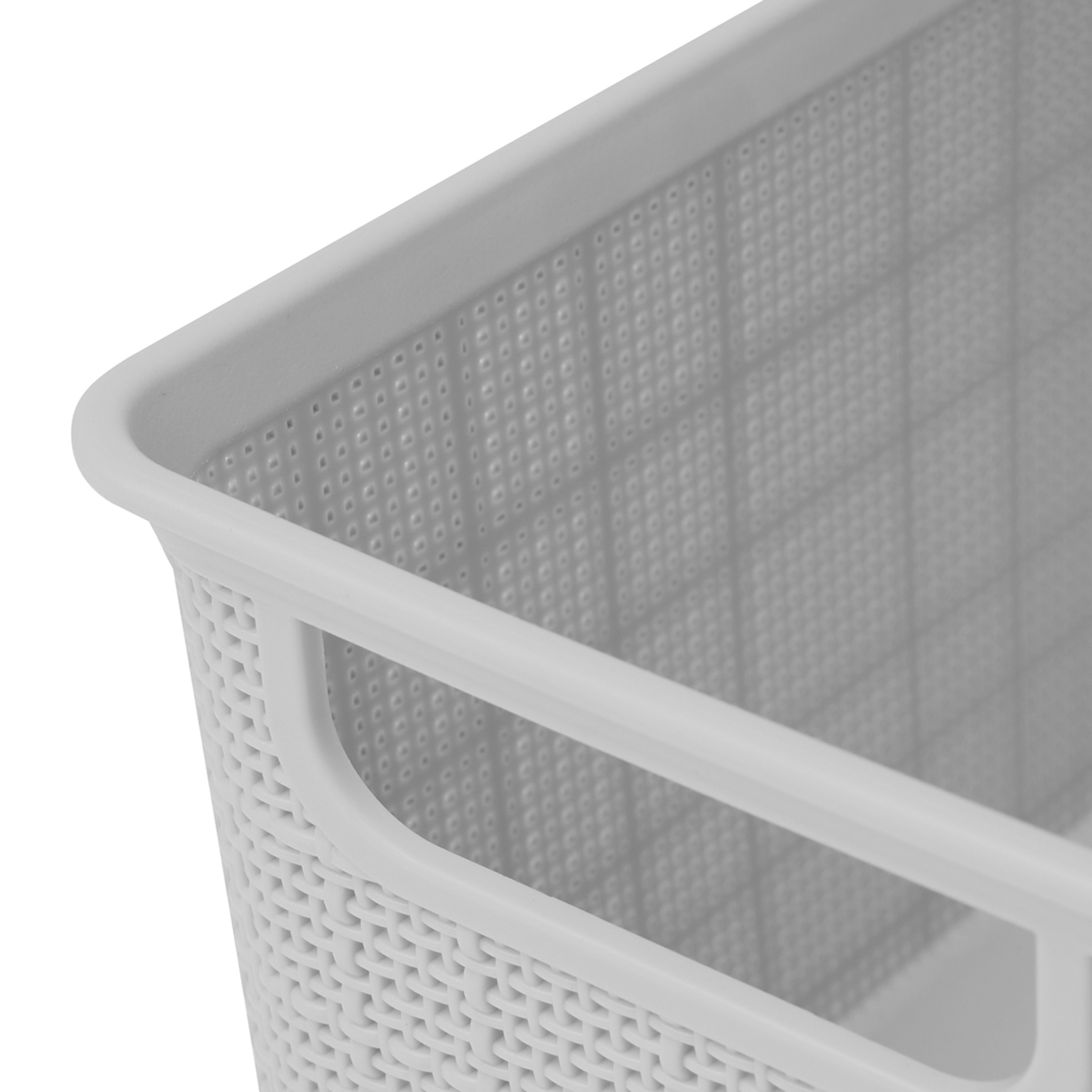 6 4.5L Rectangle Linen Weave Basket - Grey, 6 of 7