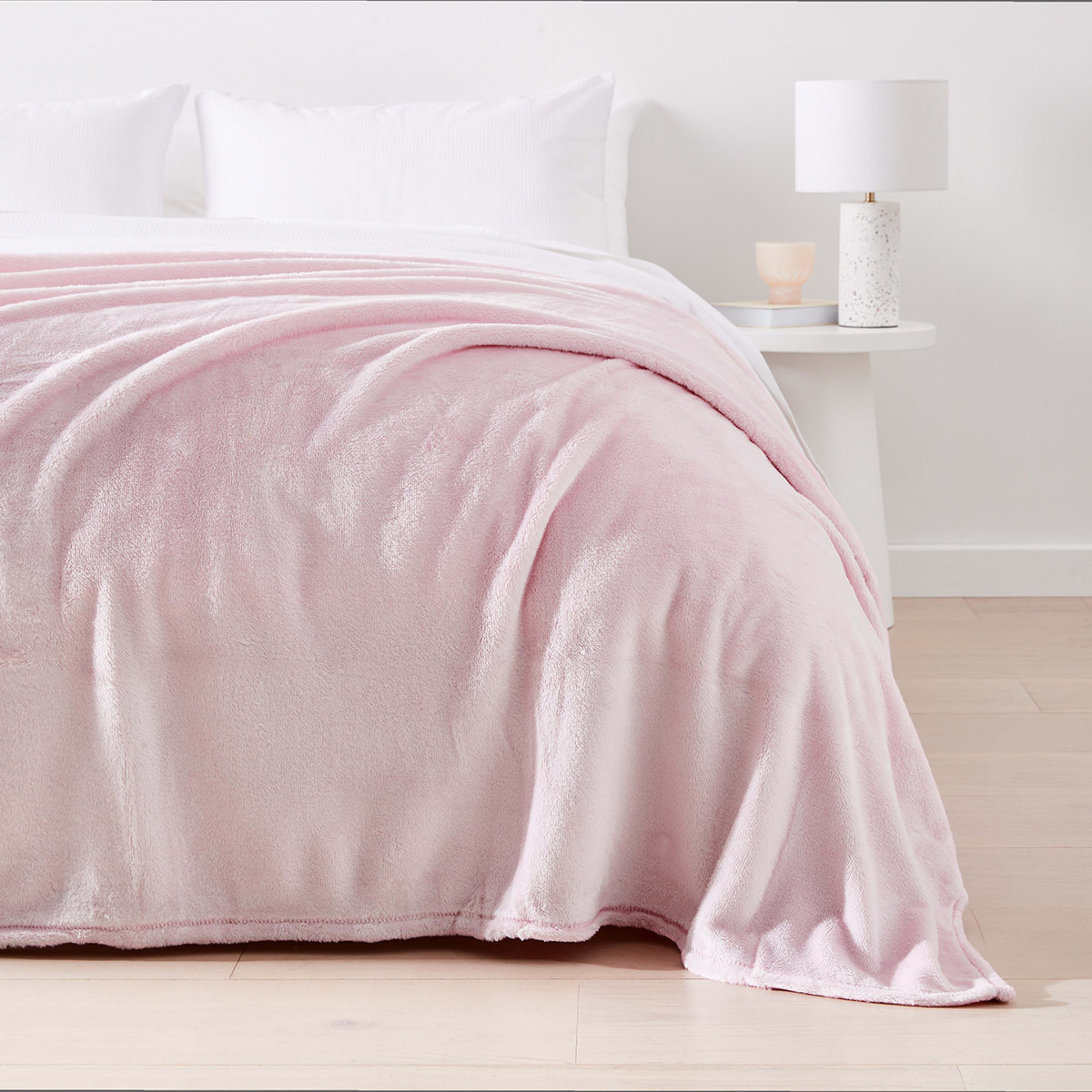 Plush Blanket Single Bed, Pink Kmart