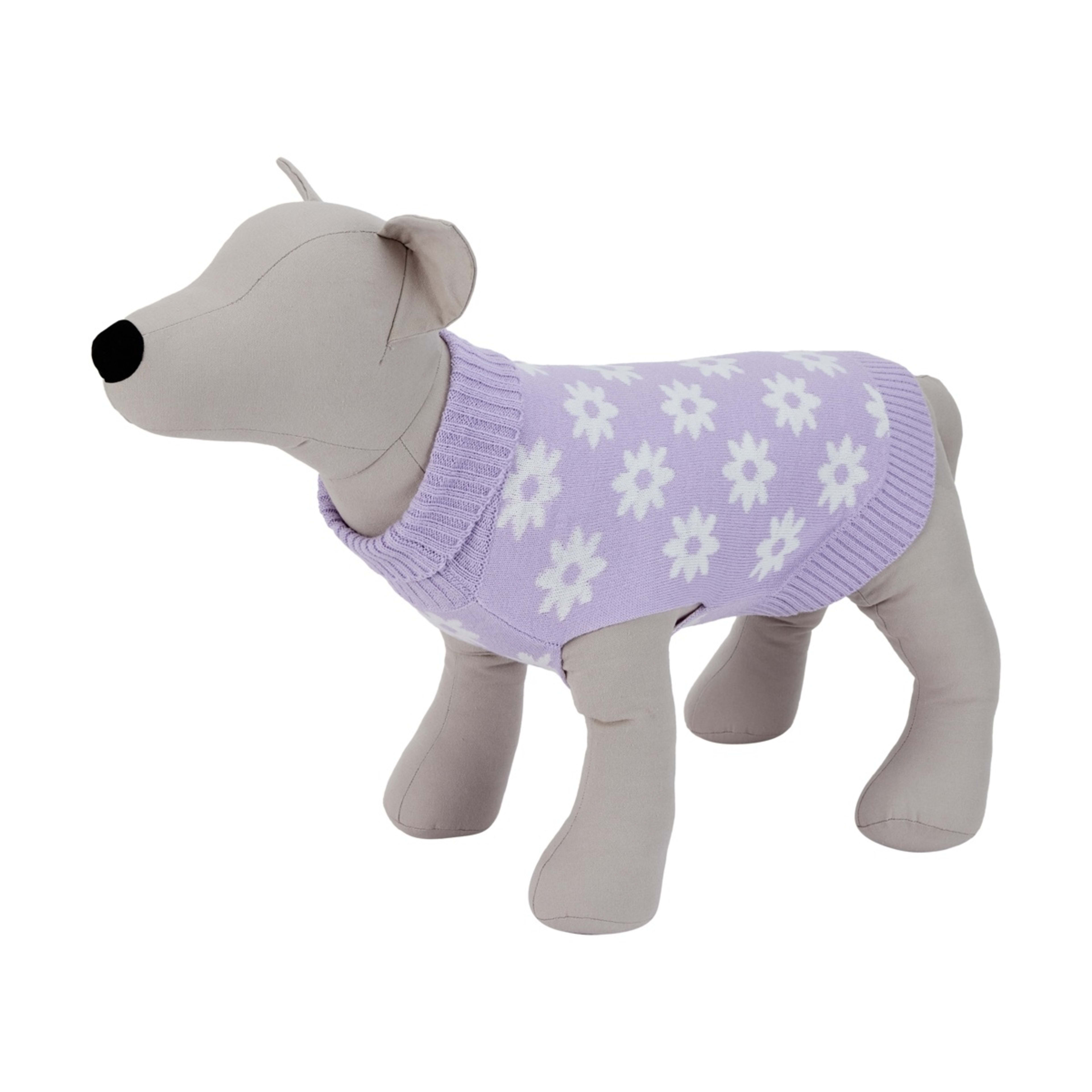2 Pet Daisy Knit Jumper - Extra Extra Large, Purple, 2 of 10