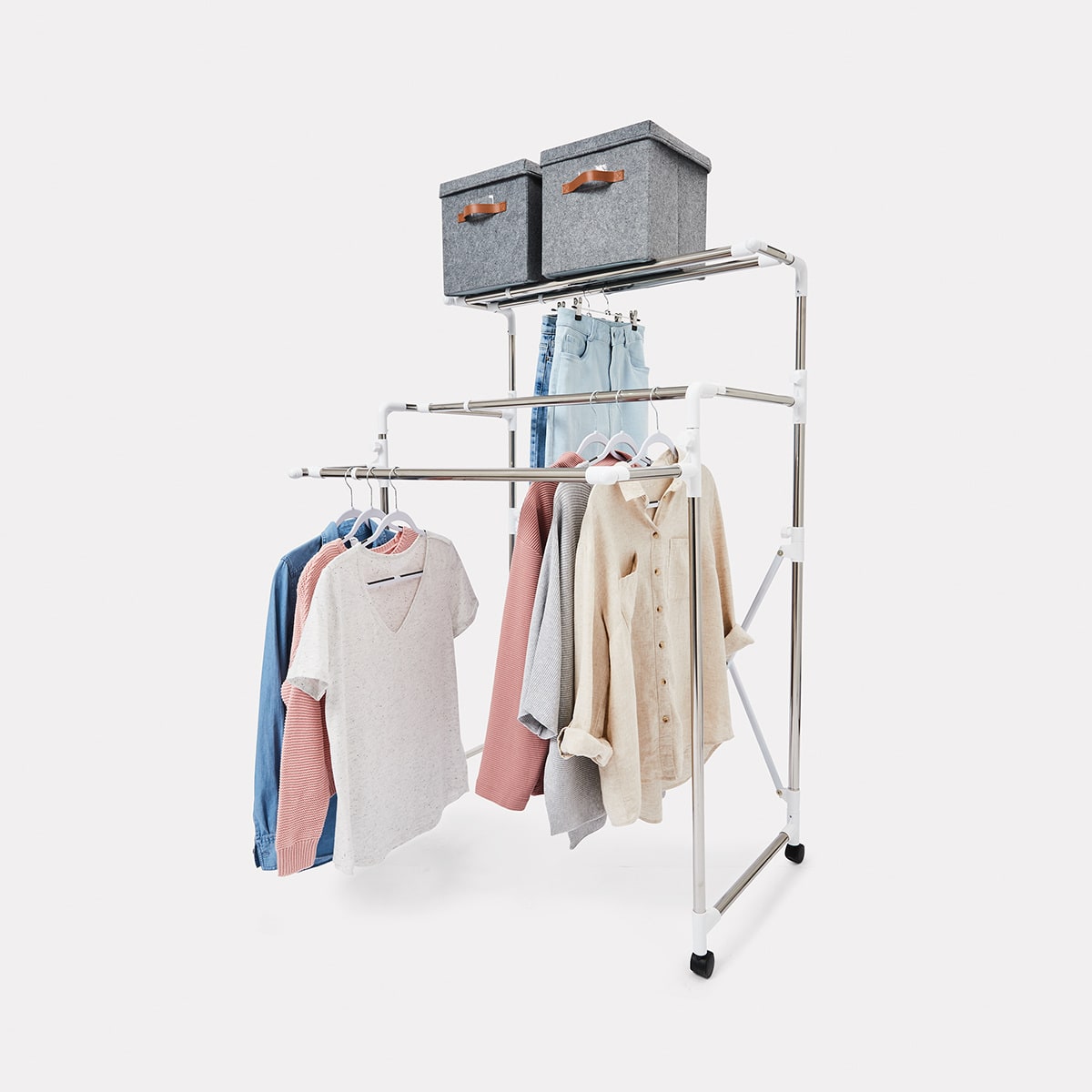 3 Tier Extendable Garment Rack Kmart