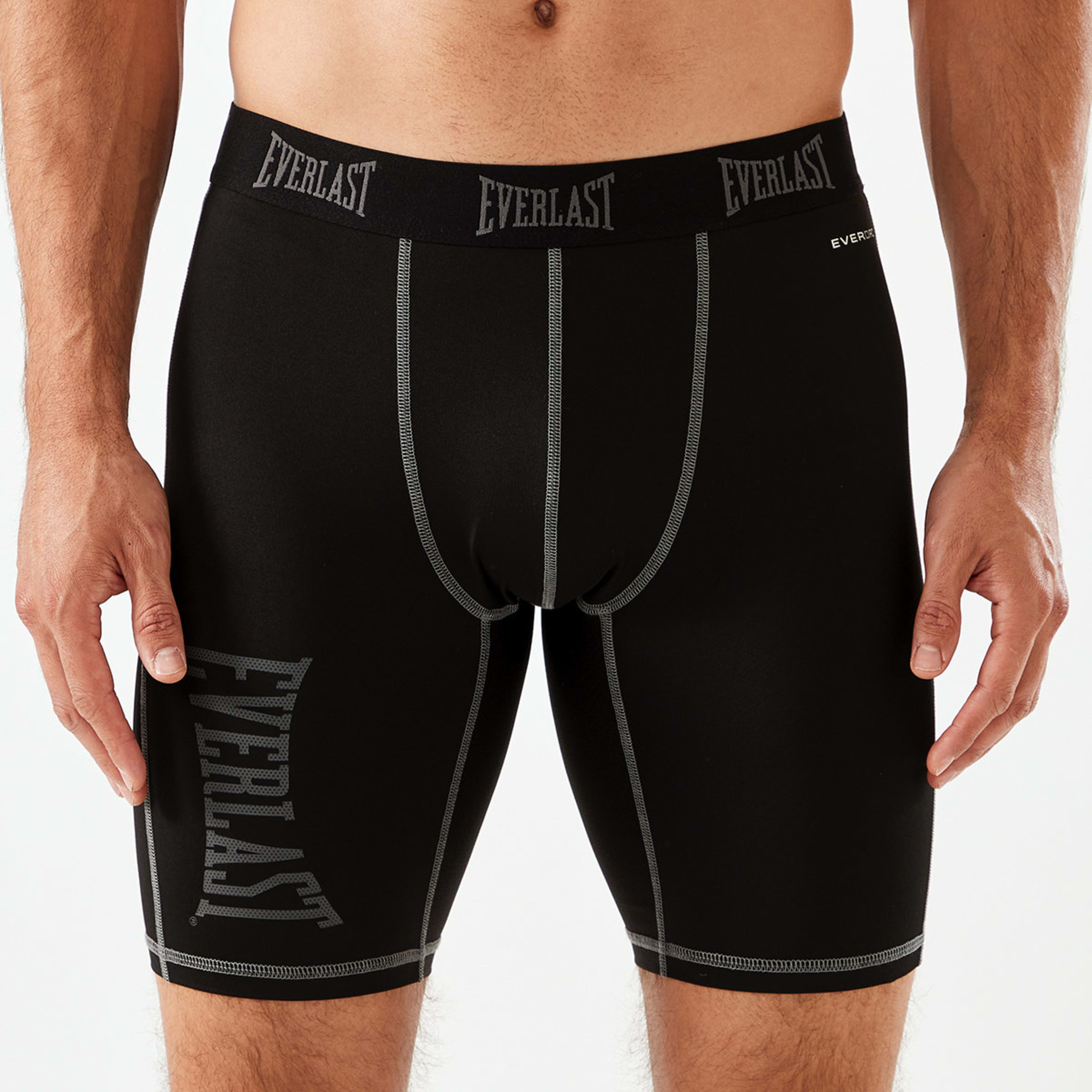 1 Everlast Mens Long Leg Performance Trunks Everlast Vertical Black, 1 of 8