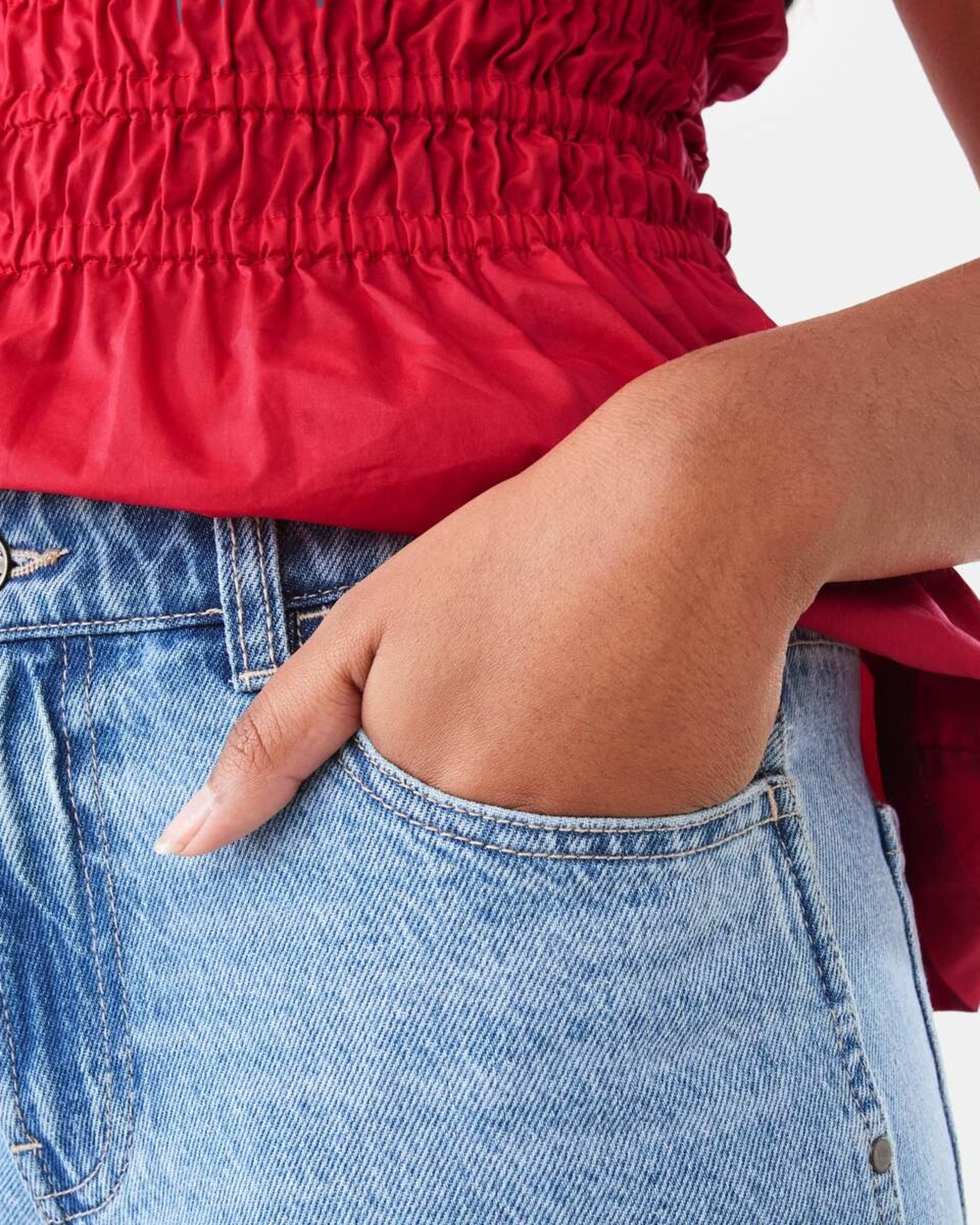 7 Straight Leg Stud Jeans Mid Wash, 7 of 9