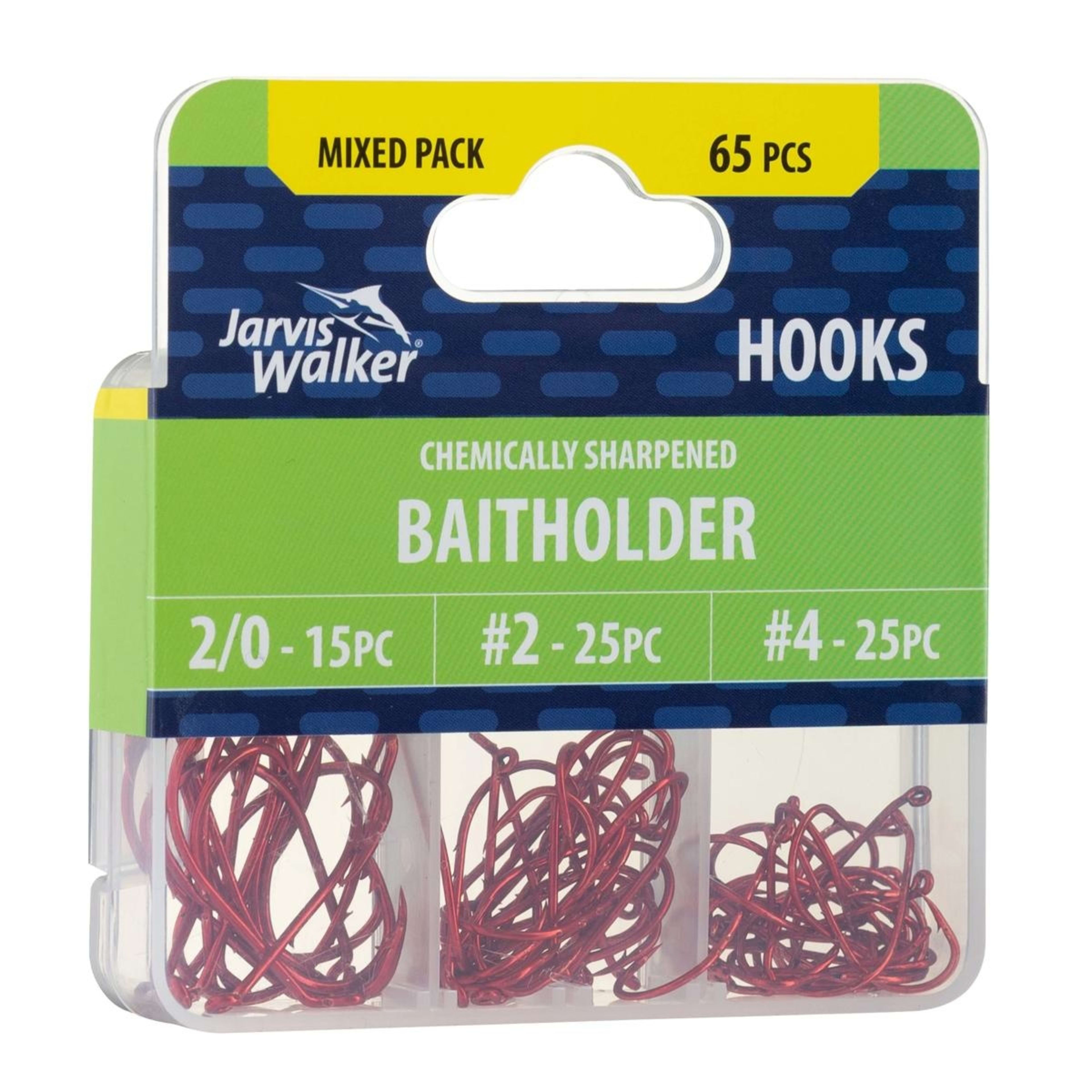 1 65 Piece Jarvis Walker Mixed Baitholder Hooks, 1 of 2