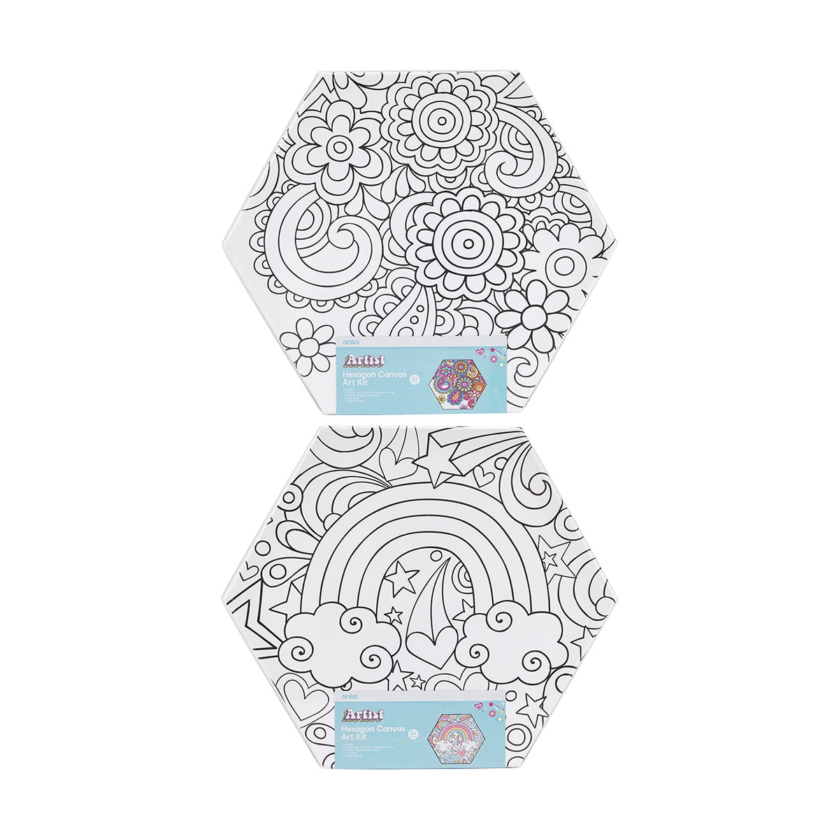 Hexagon Canvas Art Kit Assorted Kmart