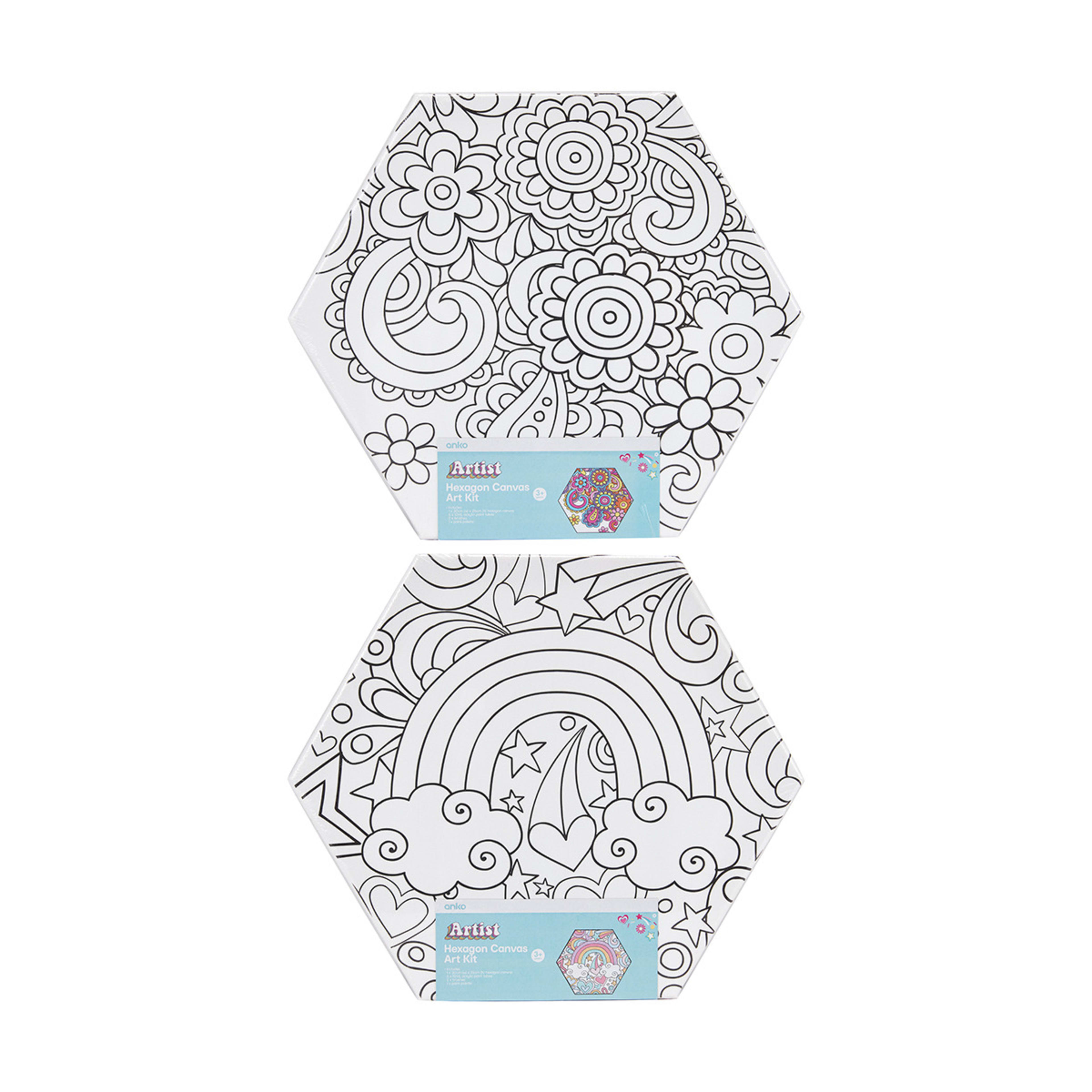 Hexagon Canvas Art Kit Assorted Kmart