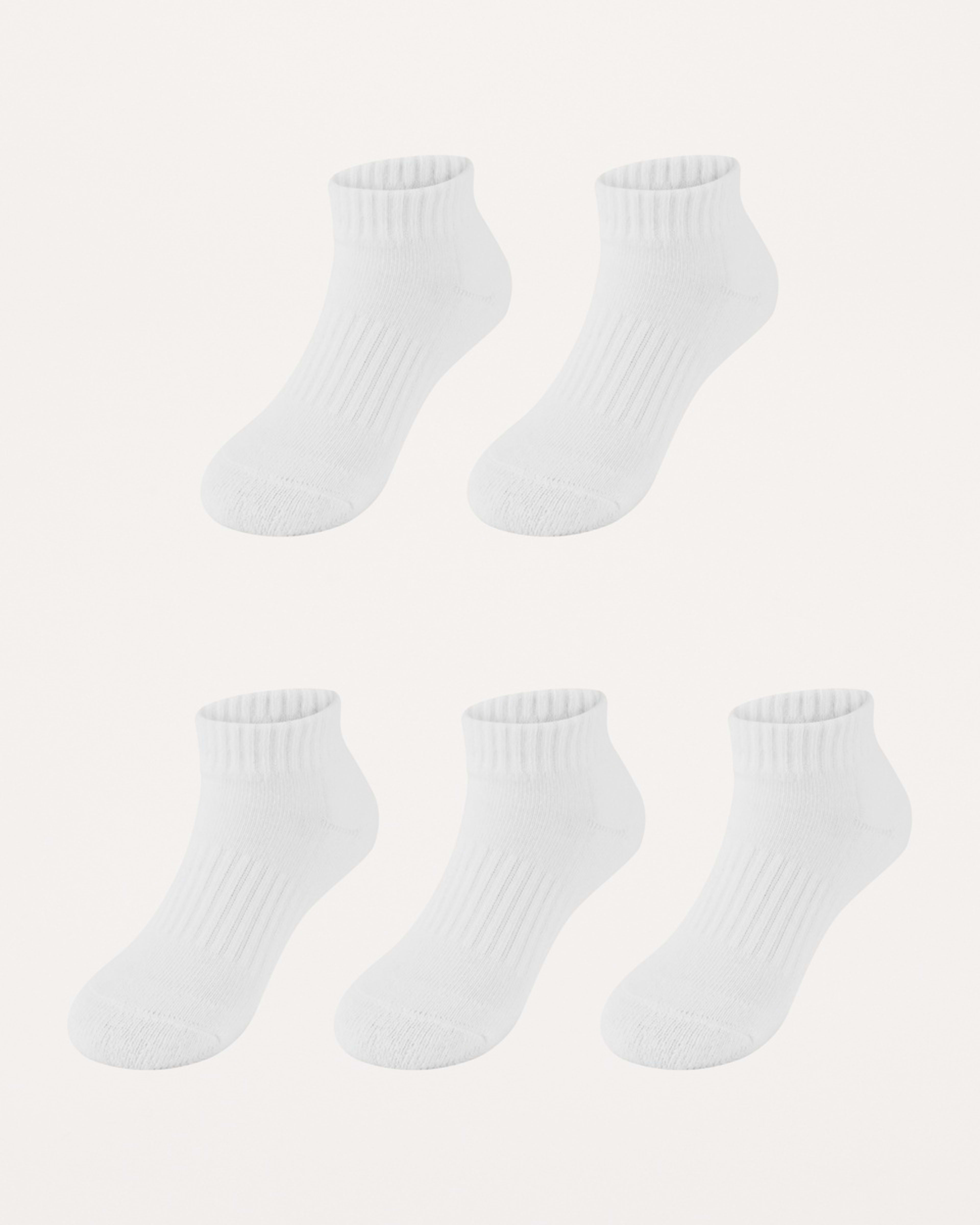 1 5 Pack Ultimate School Low Cut Socks WHITE, 1 of 3