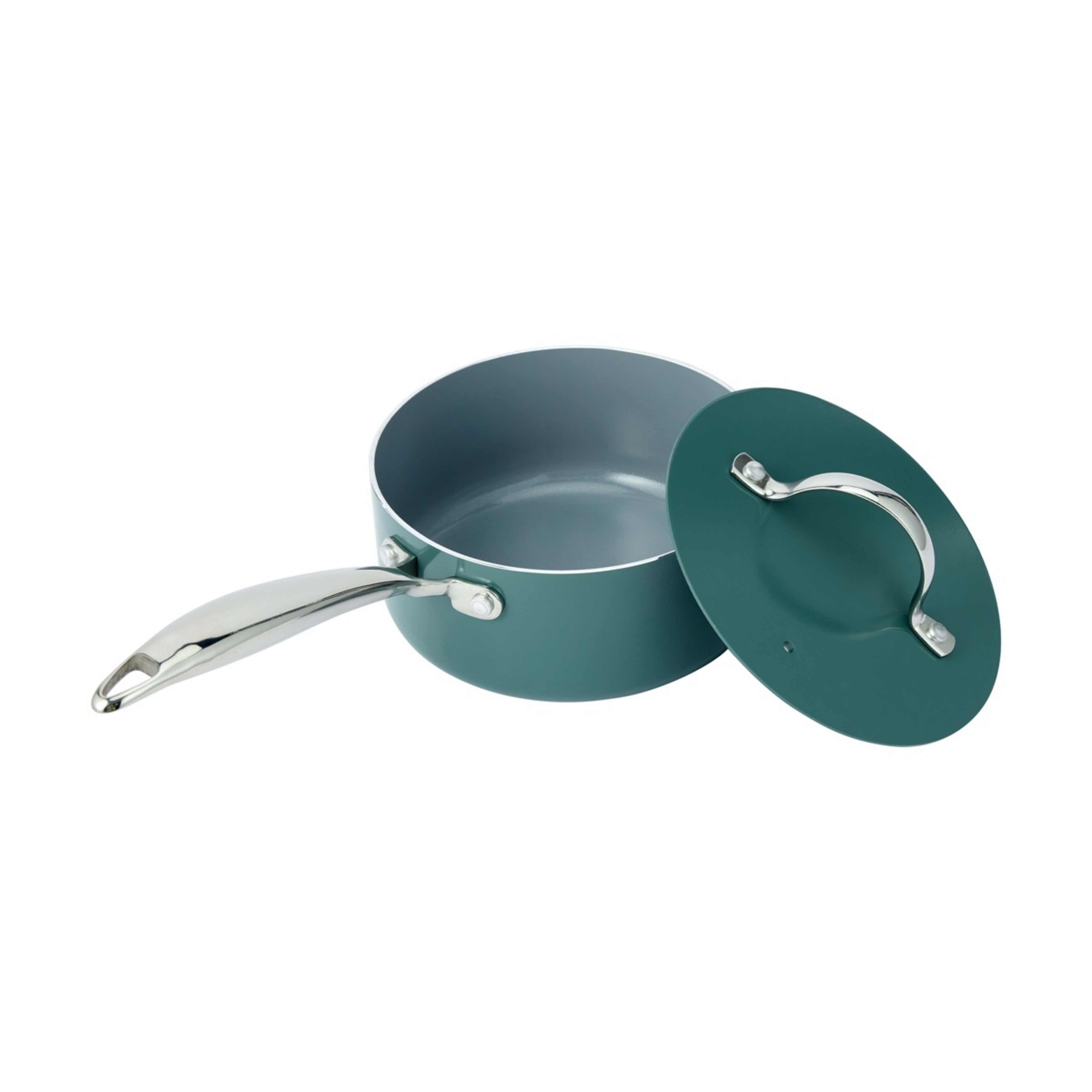 2 16cm Ceramic Non-Stick Saucepan - Green, 2 of 6