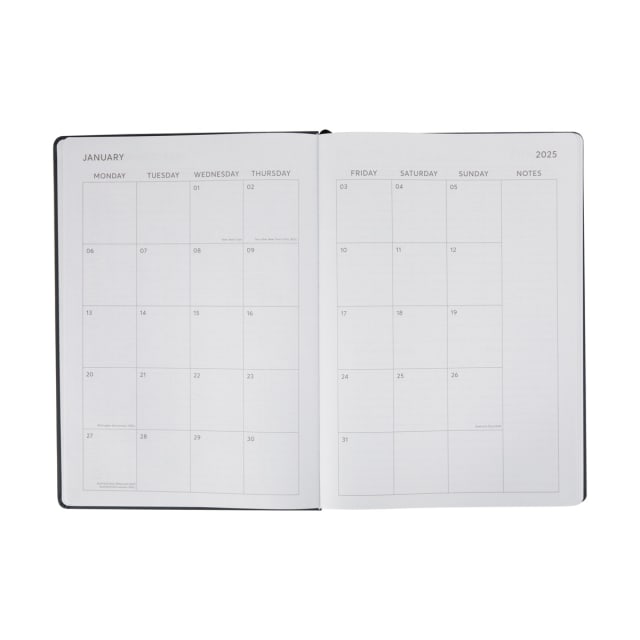 2025 A4 Daily Diary Charcoal Kmart NZ