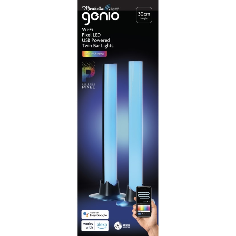 Mirabella Genio Smart Home WiFi Pixel LED USB Powered Twin Bar Lights Kmart