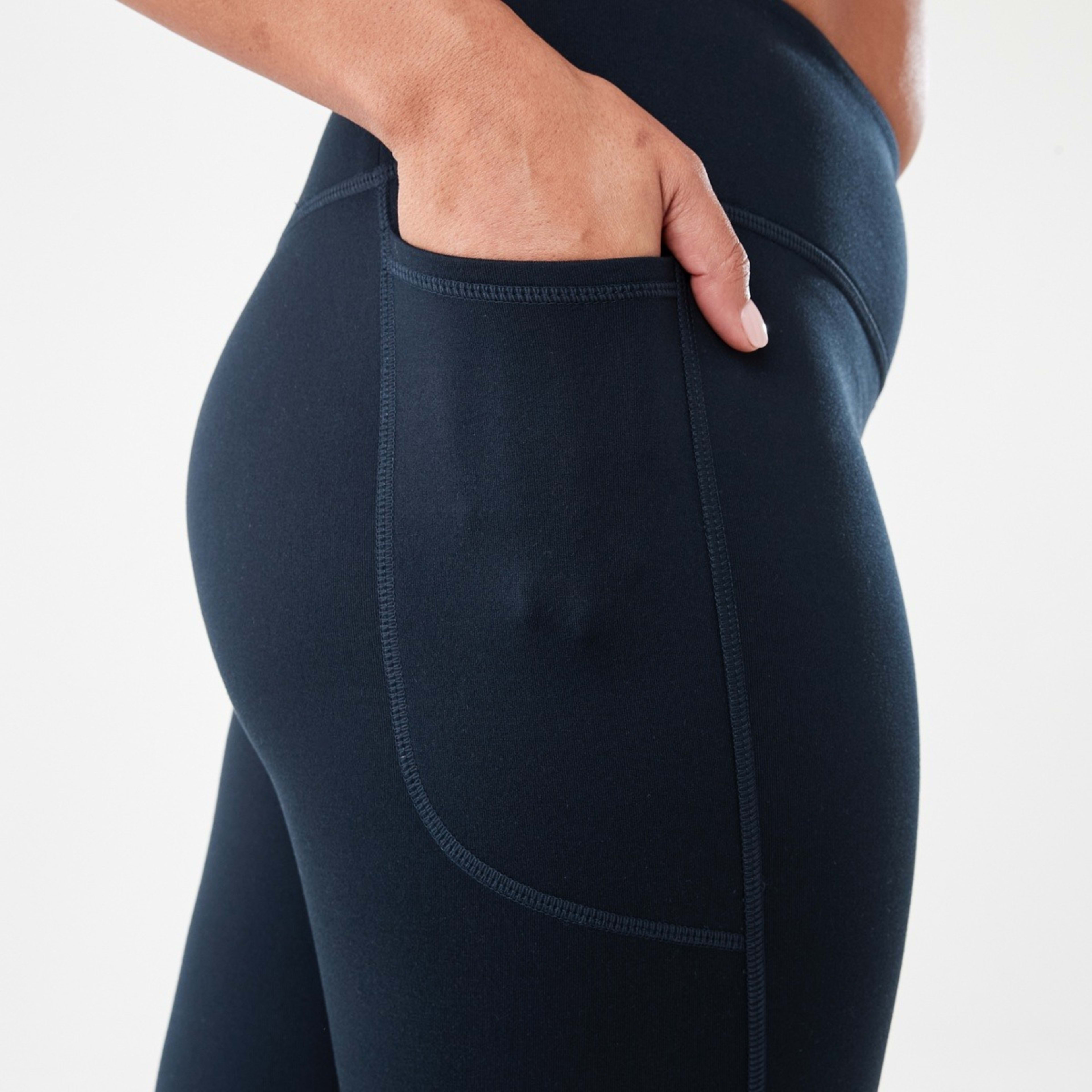5 Active Womens Full Length Fleece Leggings Shade Navy, 5 of 5