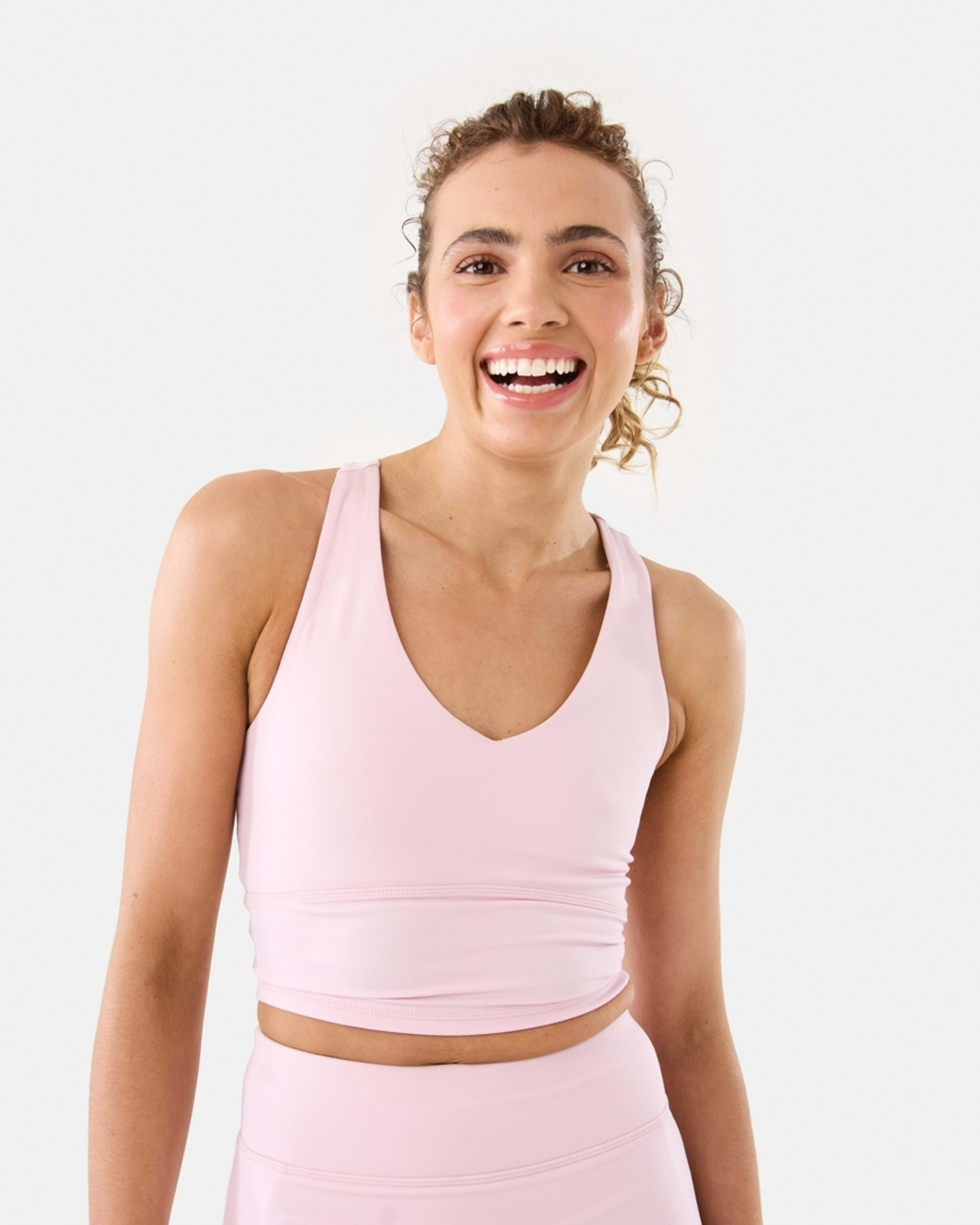 1 Active Womens Ultrasoft Longline Crop Top AURA PINK, 1 of 7
