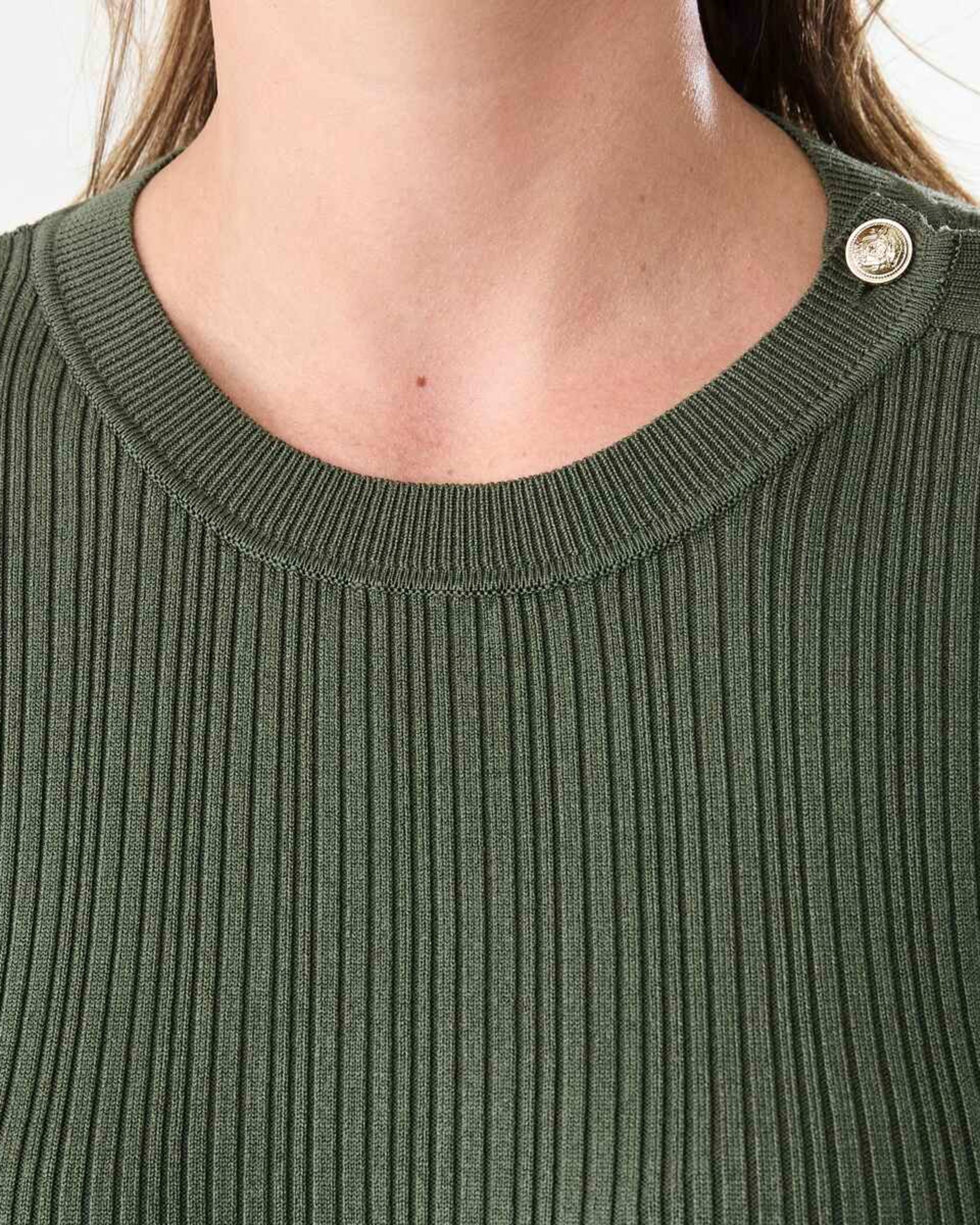 5 Long Sleeve Button Detail Top Grn Olive, 5 of 6