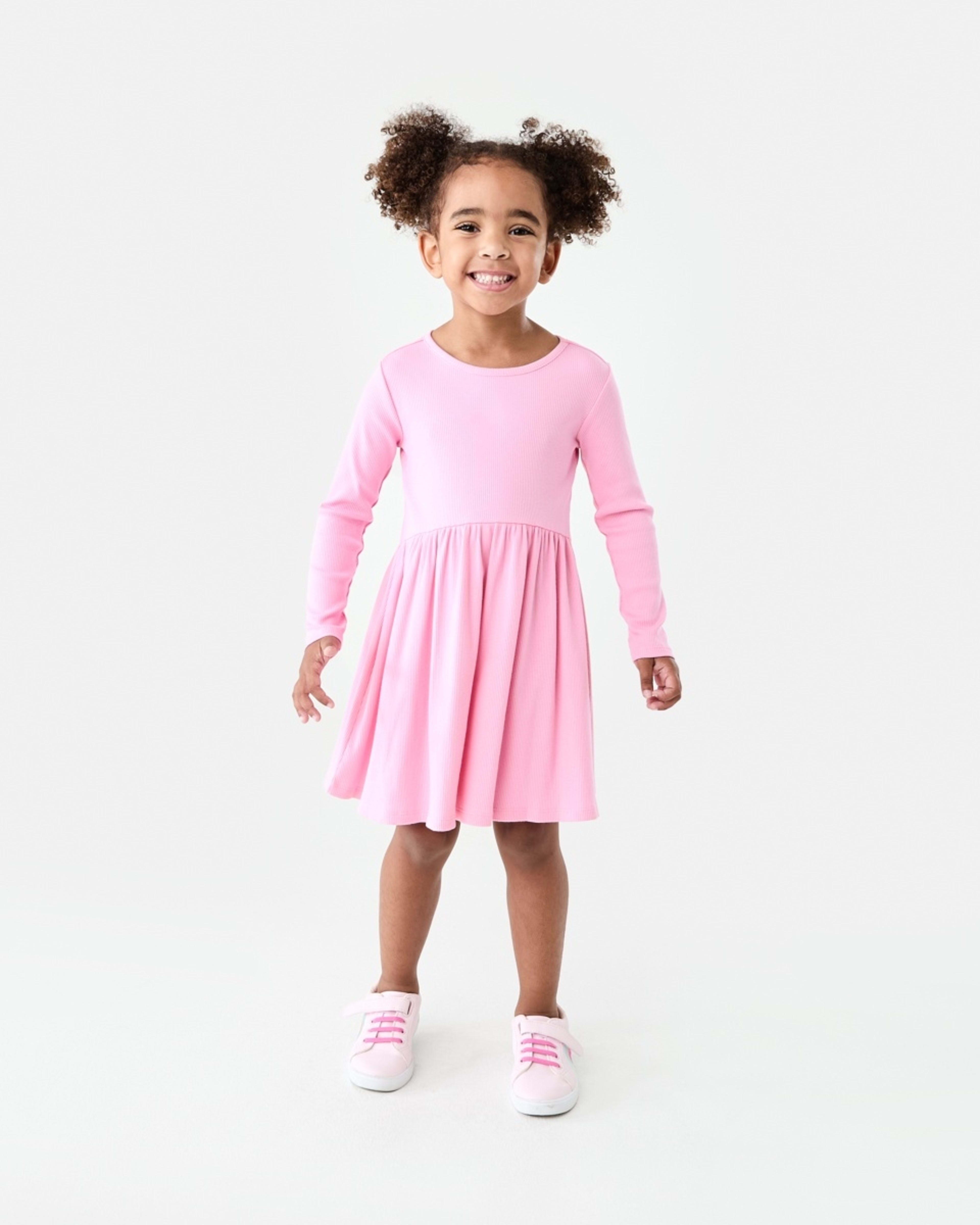 6 Rib Jersey Dress Pris Pink, 6 of 9