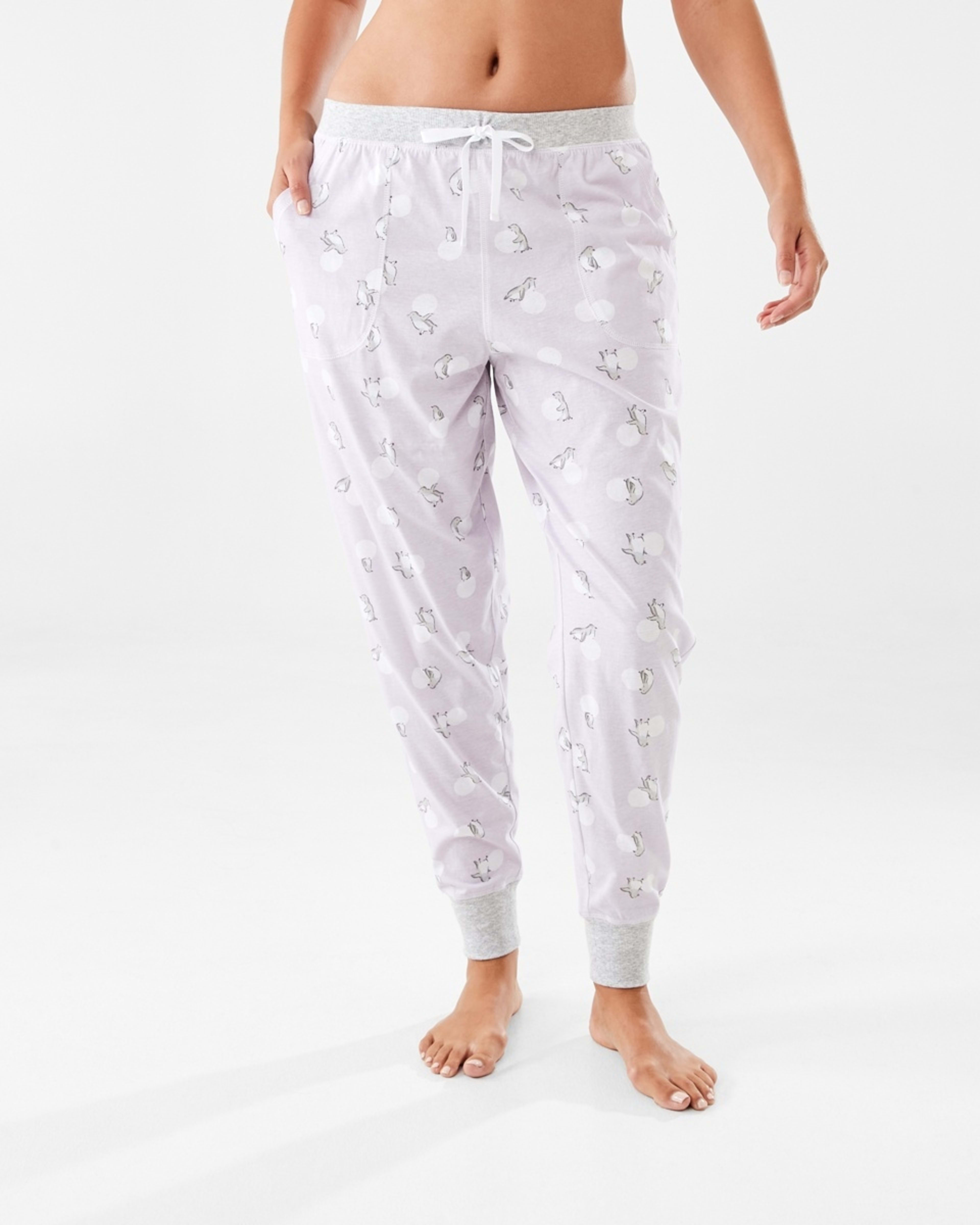 1 Printed Knit Cuffed Pants Penguin, 1 of 6