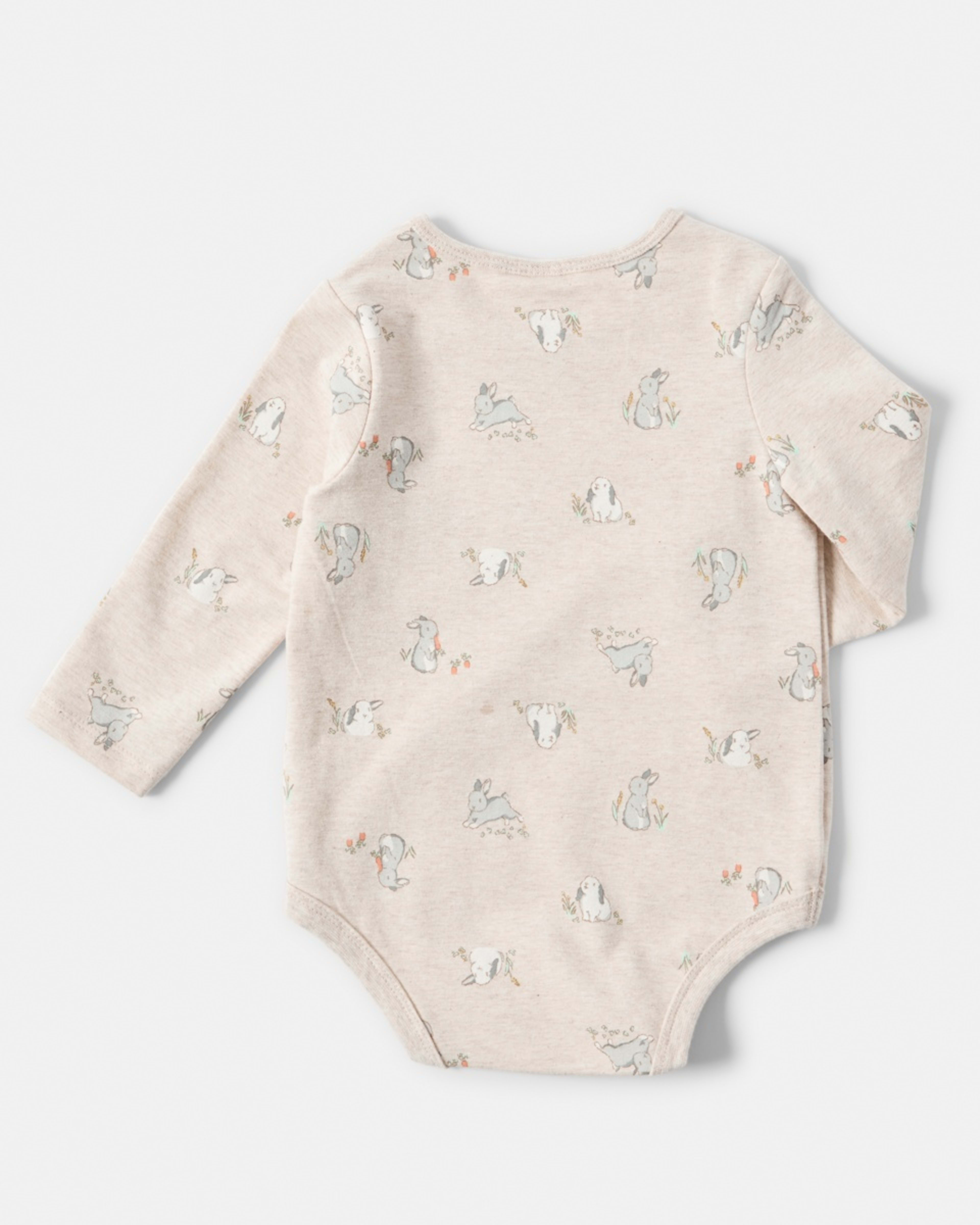 2 Long Sleeve Print Bodysuit Bge Bunny, 2 of 3
