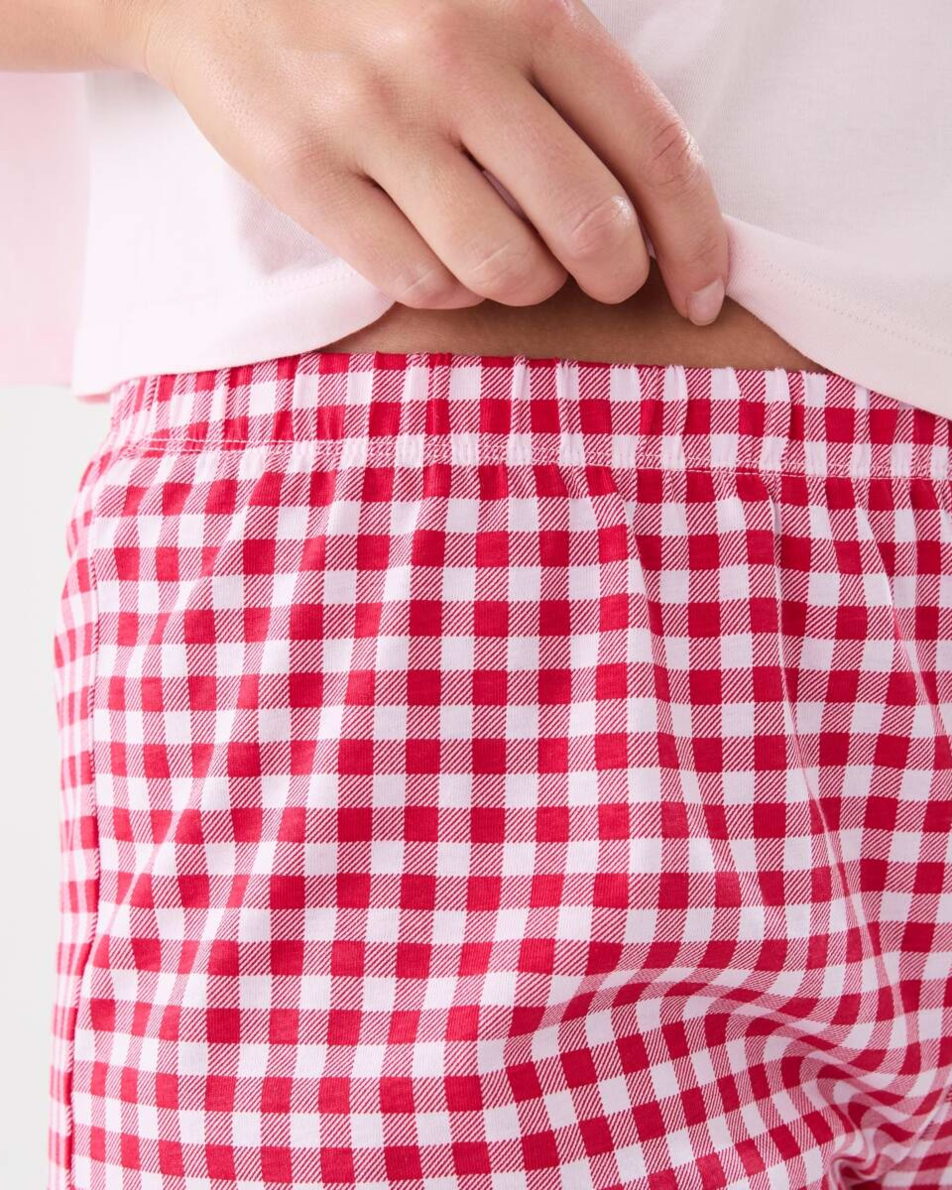 5 Knit T-shirt and Shorts Pyjama Set CHERRY GINGHAM CORDYLINE, 5 of 5