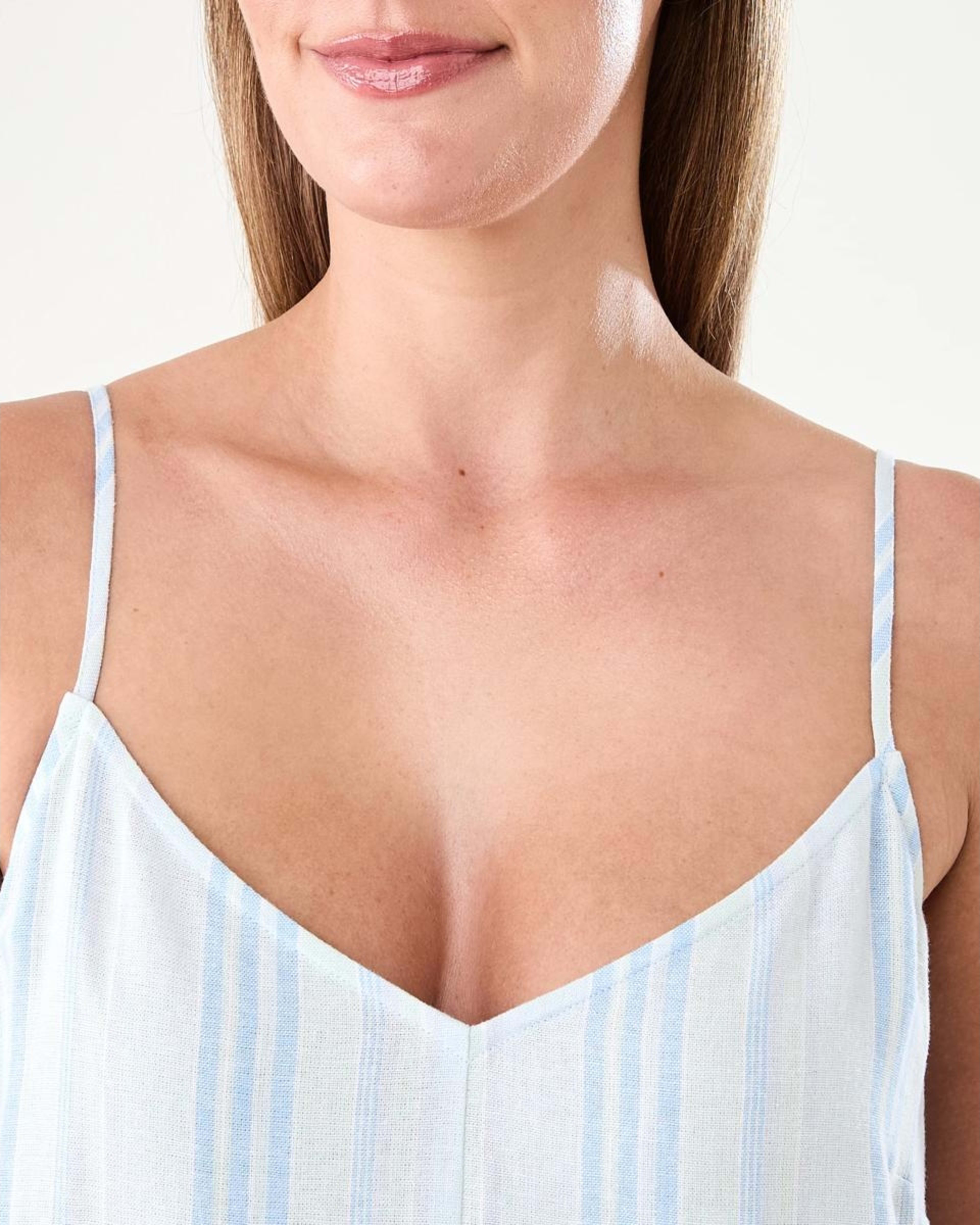 5 Sleeveless V-Neck Linen Blend Midi Dress Strp Spun, 5 of 7