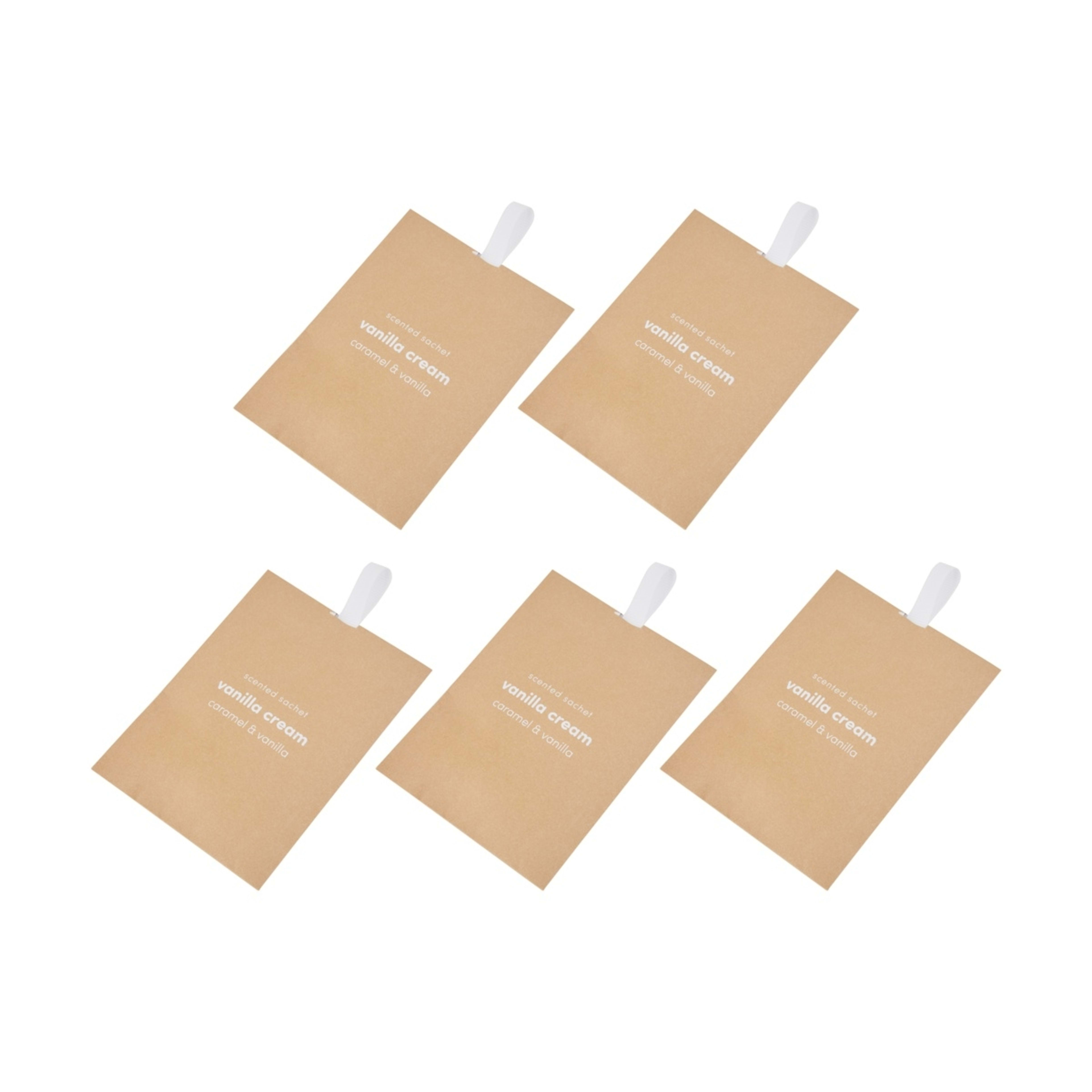 2 5 Piece Vanilla Cream Scented Sachets - Caramel and Vanilla, 2 of 4