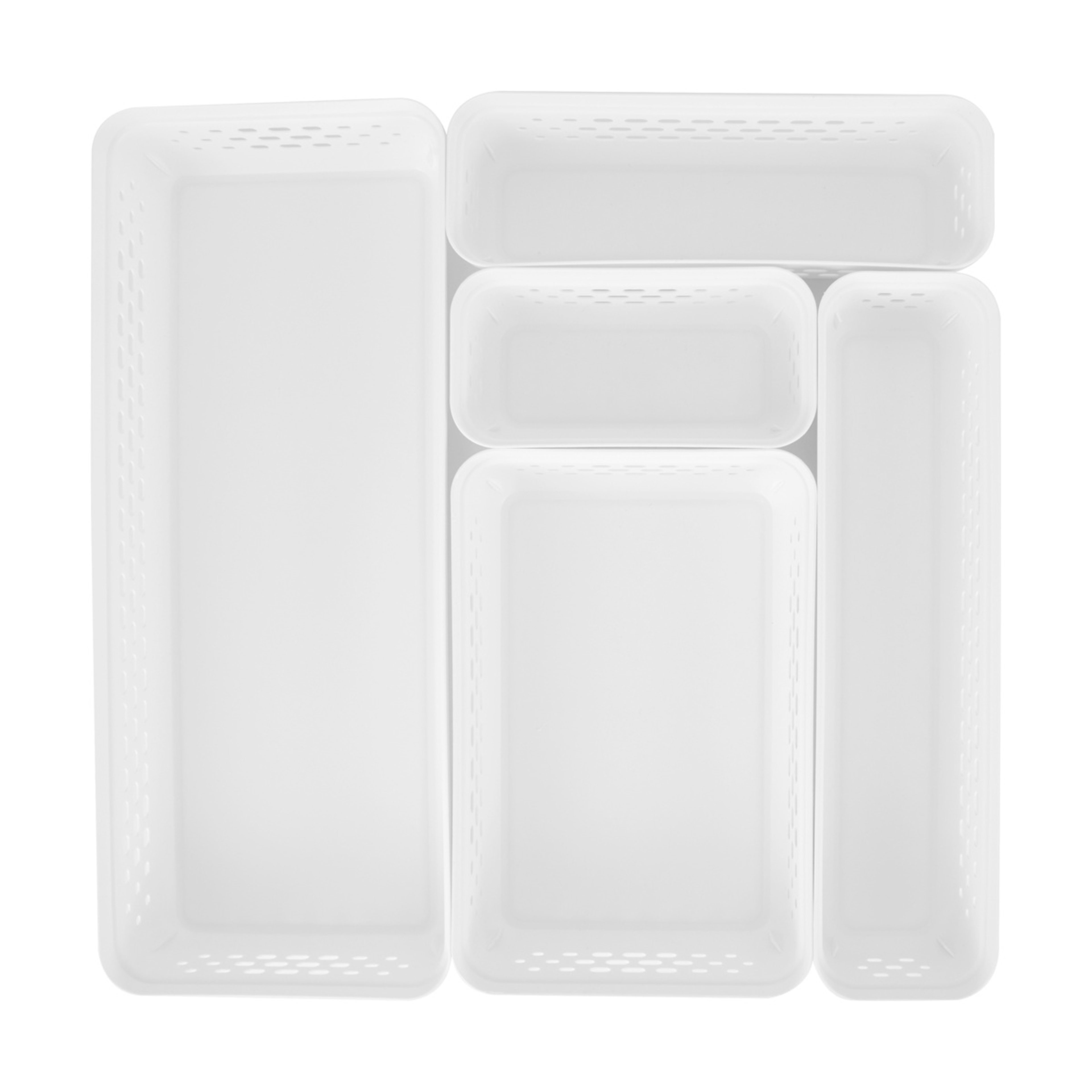 3 5 Piece White Drawer Organisers, 3 of 7