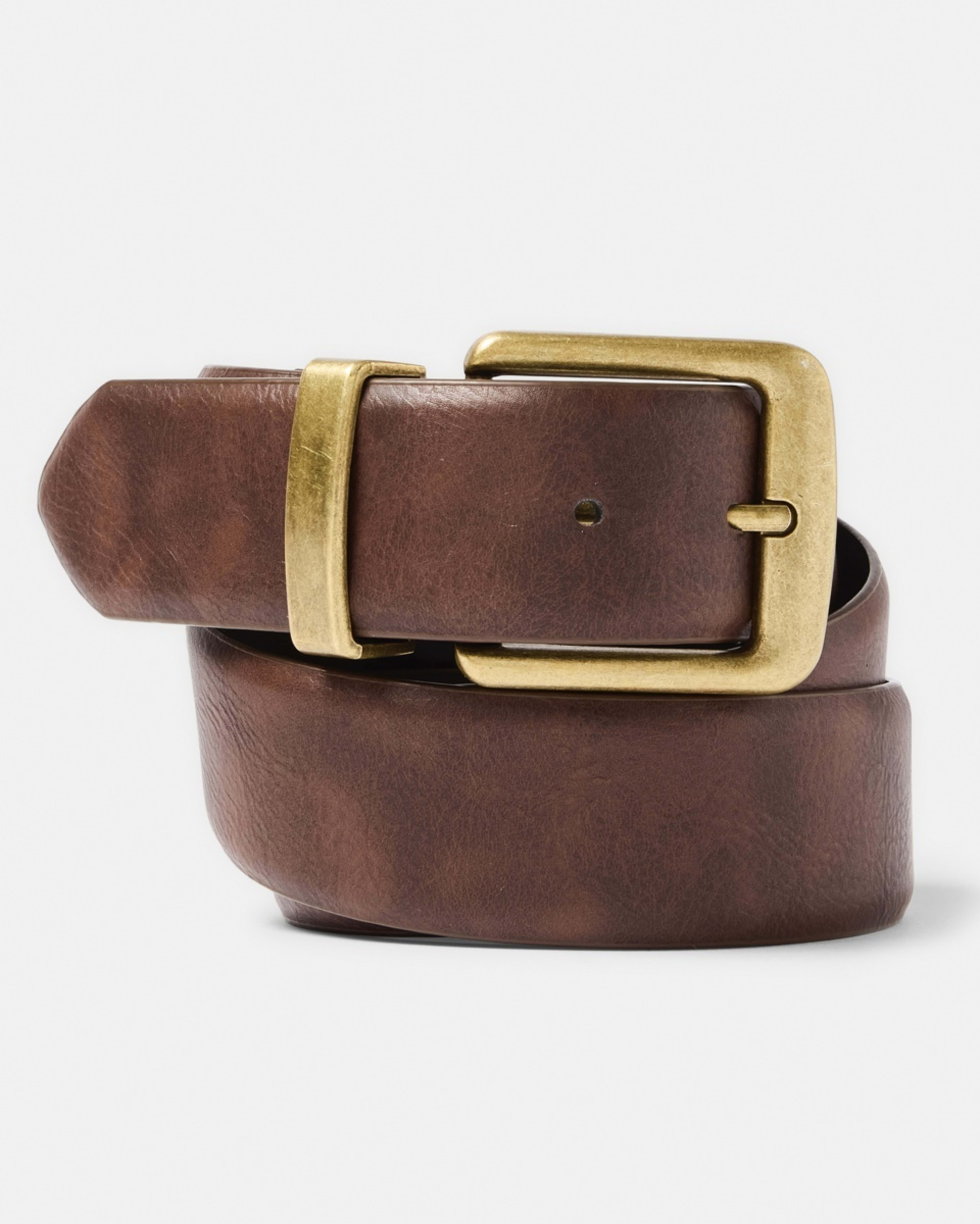 1 Casual Brass Buckle Belt Chocolate