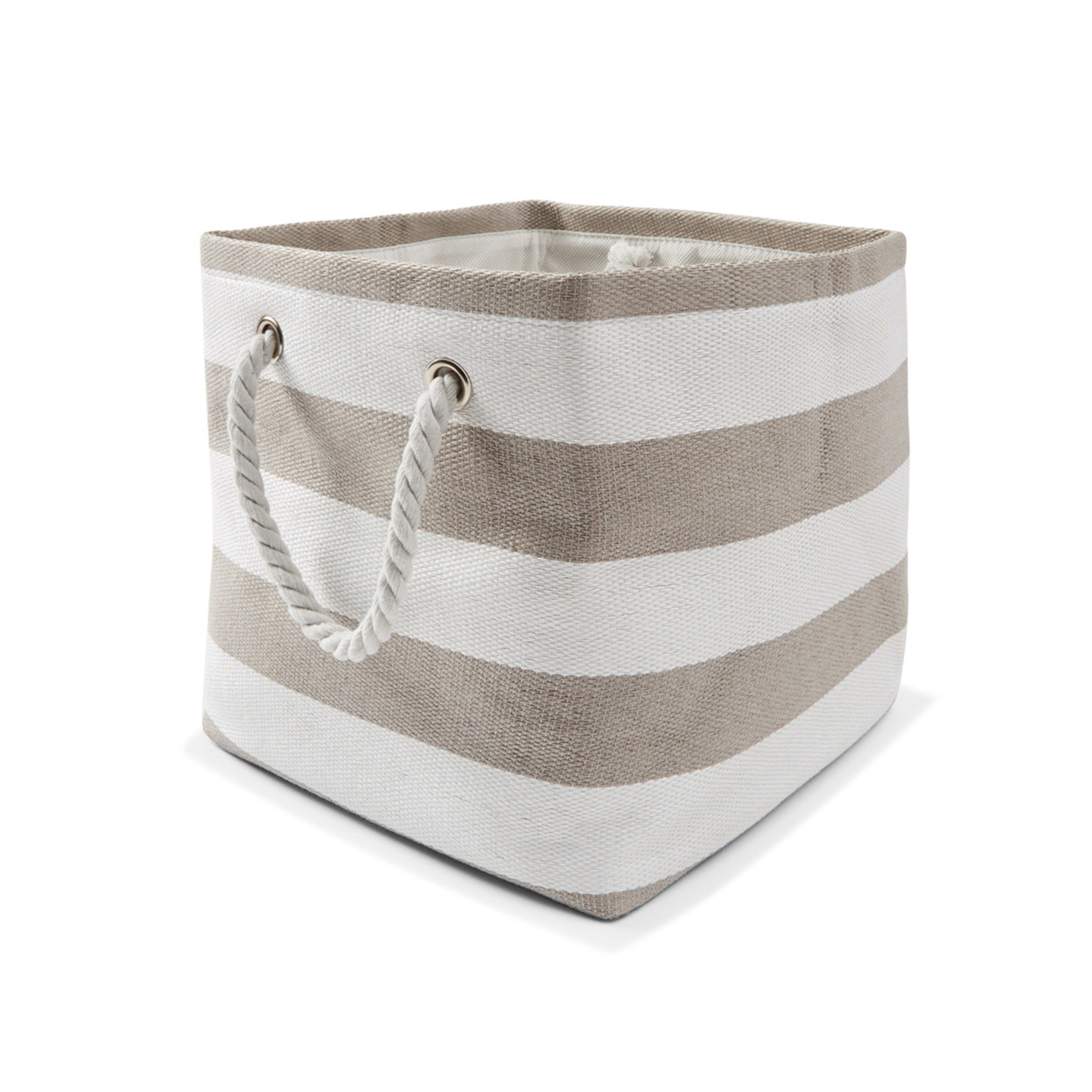 Stripe Storage Basket Grey Kmart