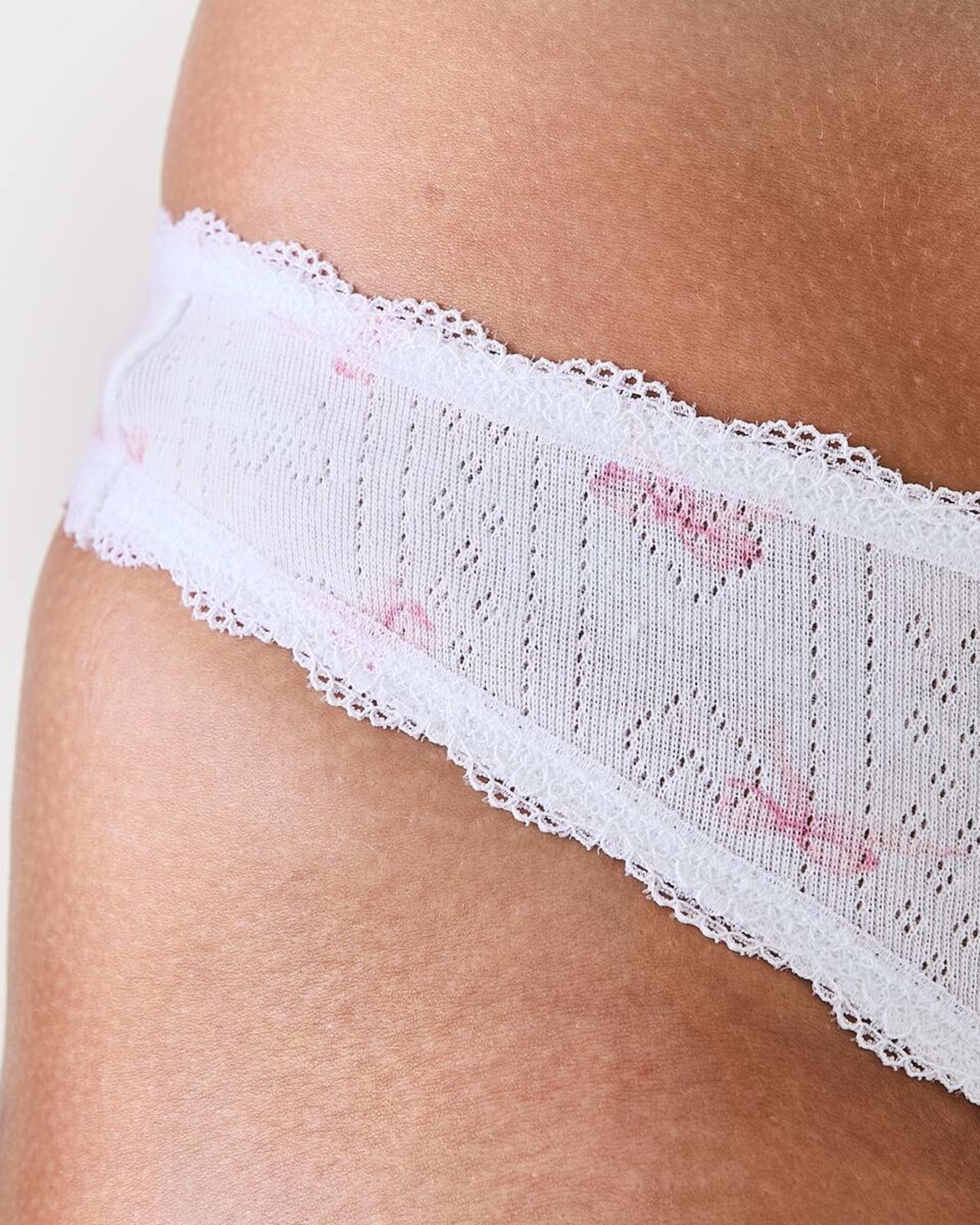 8 3 Pack Pointelle G-String Briefs Pink Bows, 8 of 9